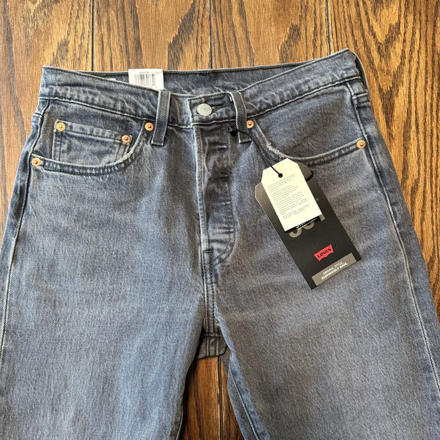 Levi's Levi's 501 Skinny High Rise Button Fly Jeans Womens 27x28 Faded Black Gray Size 27" / US 4 / IT 40 - 7 Thumbnail