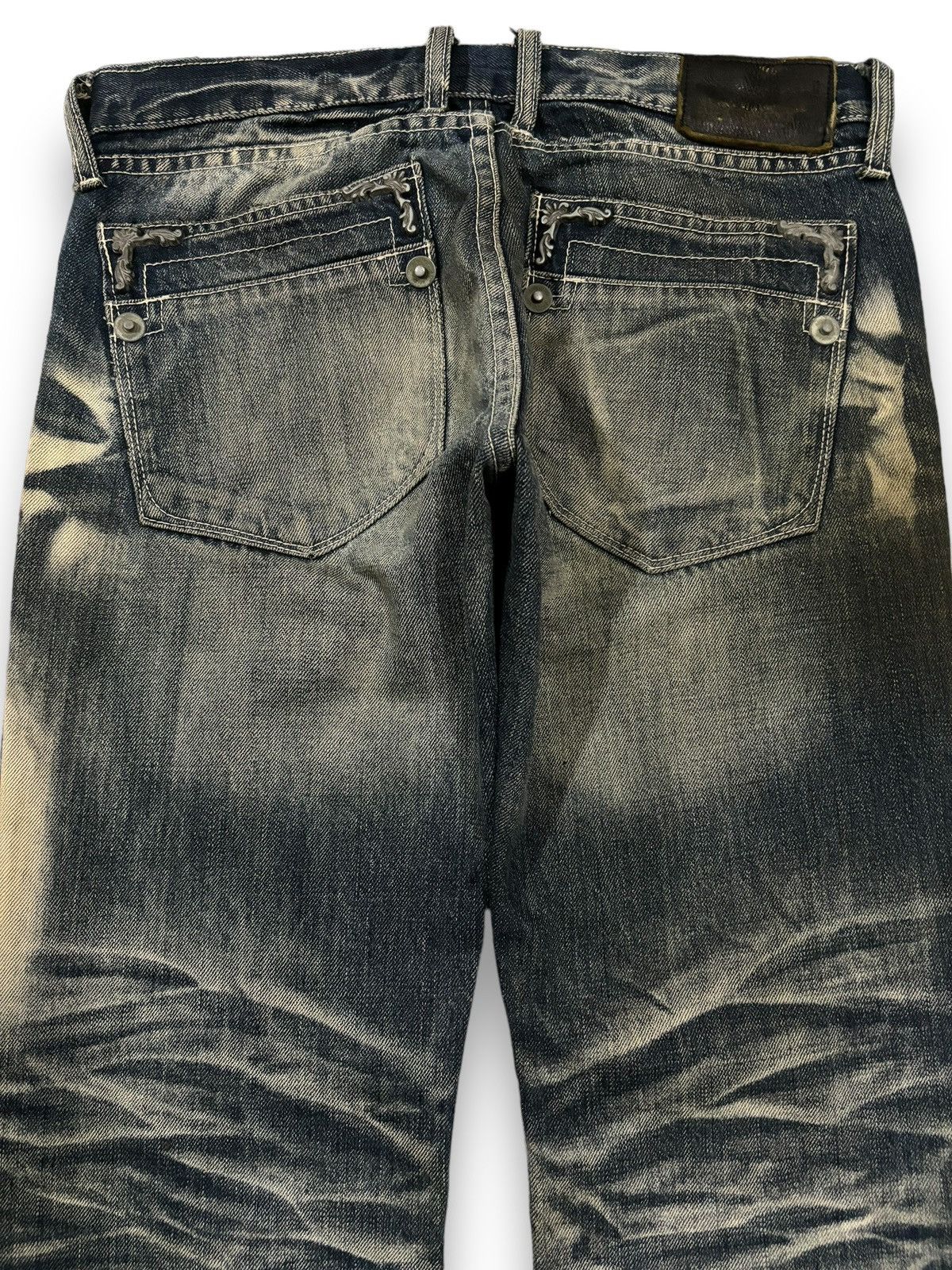 If Six Was Nine Vintage Army of NO! Patched Distressed Flare Grunge Jeans Size US 30 / EU 46 - 14 Thumbnail