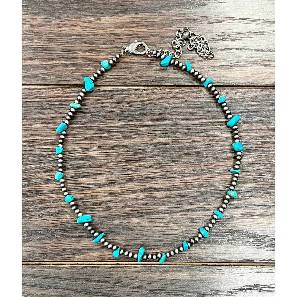 Other Handmade Navajo Bead Turquoise Necklace, Native American Adj Size ONE SIZE - 6 Thumbnail