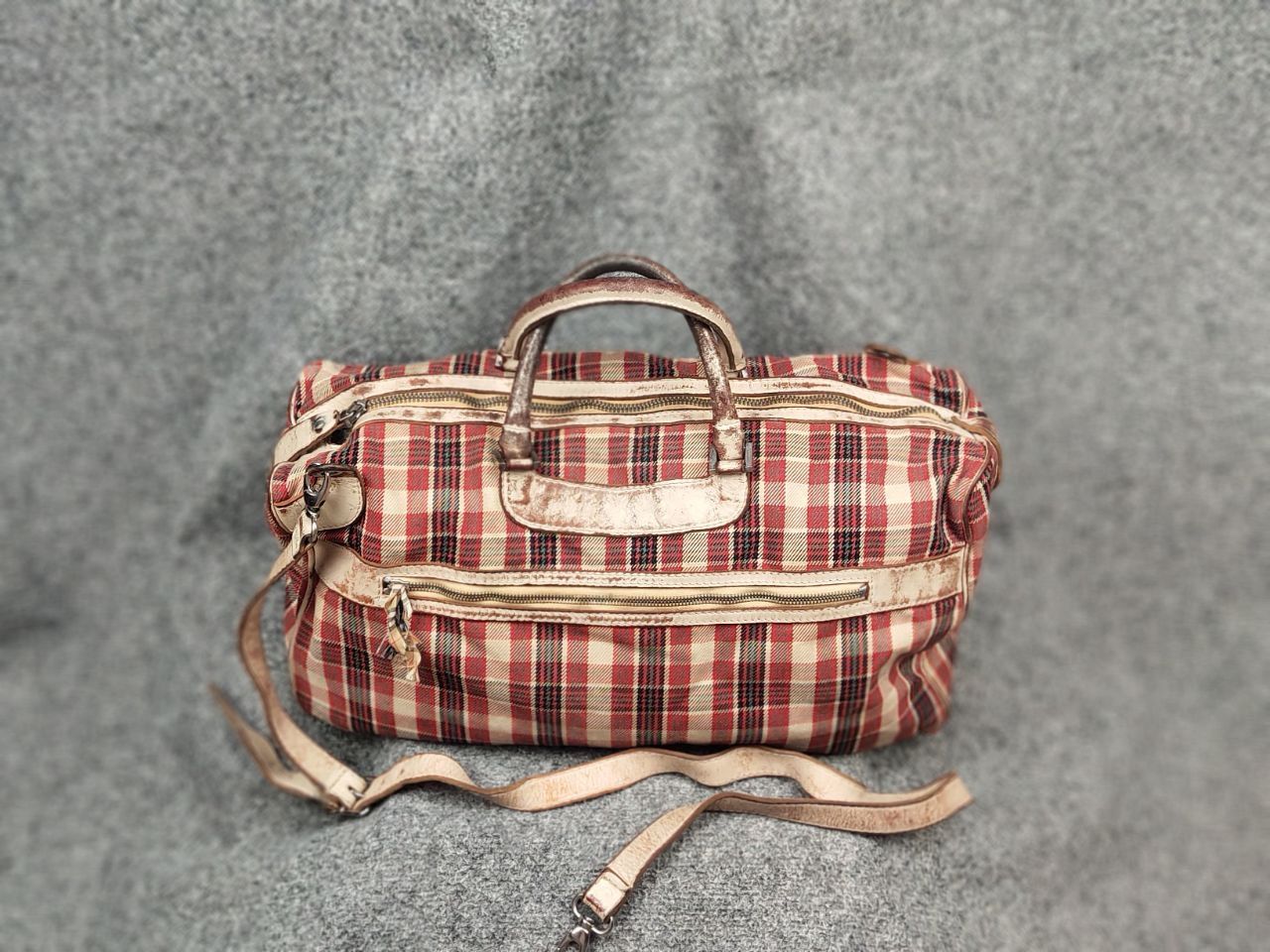numero 10 Numero 10 Design Monzeglio tartan travel Canvas Leather Bag Size ONE SIZE - 2 Thumbnail