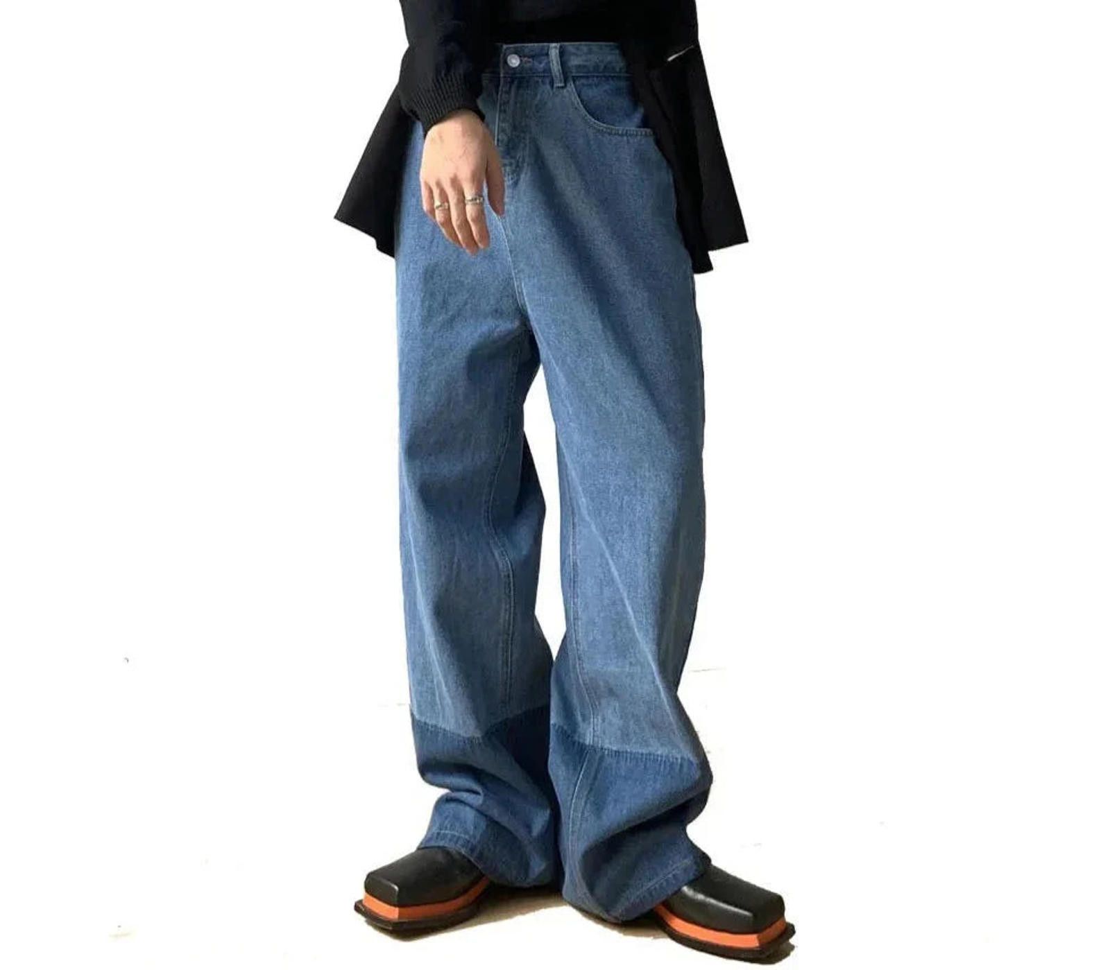 Jean × Vintage Contrast Hem Loose Fit Jeans Size US 32 / EU 48 - 7 Thumbnail