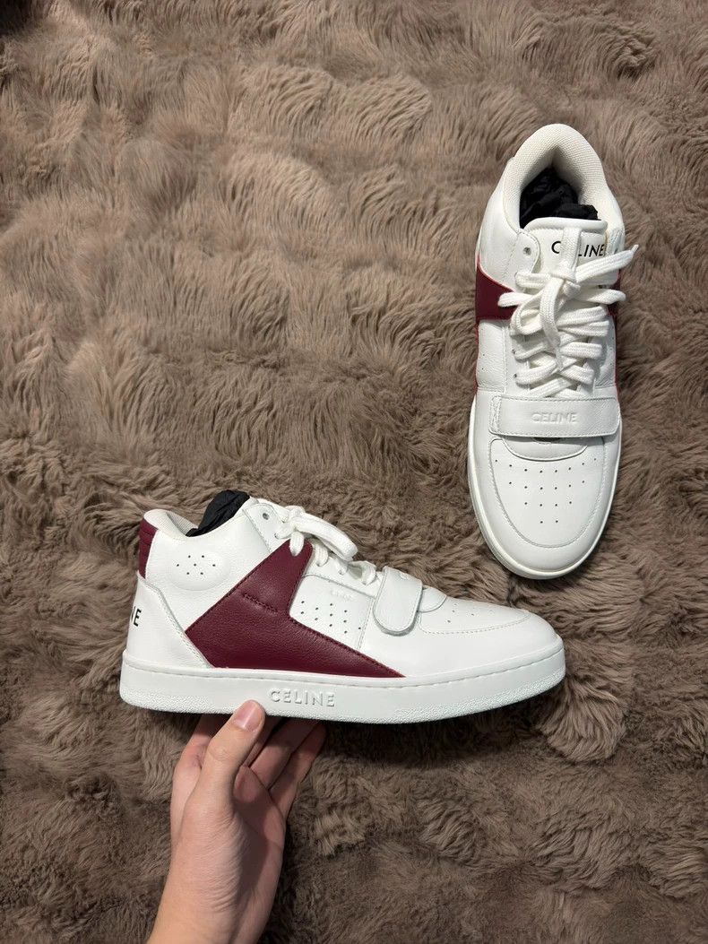 Celine Celine Red and white color-block casual board shoes Size US 6 / EU 39 - 9 Thumbnail