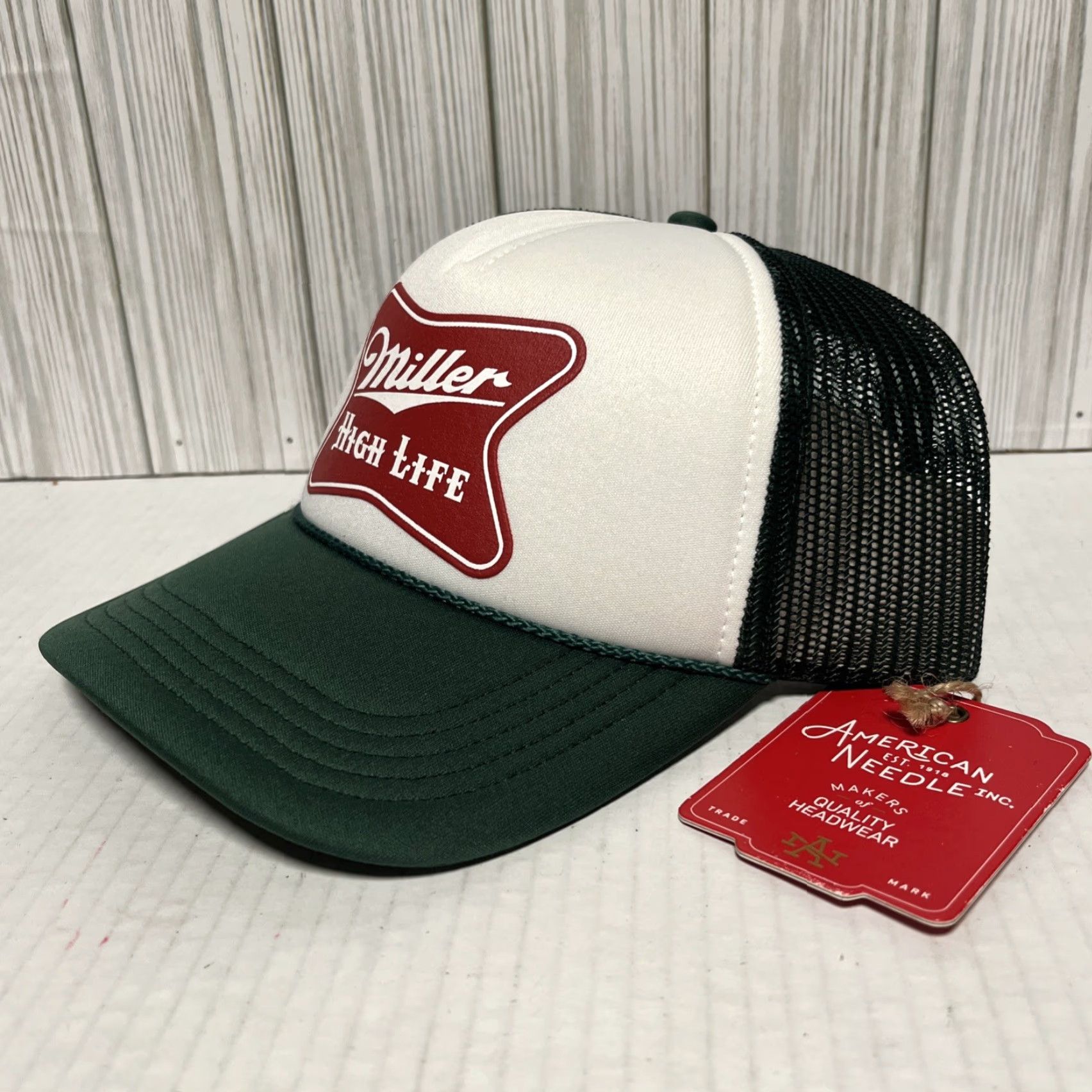 American Needle American Needle Miller High Life Beer Hat Cap Snapback Rope Trucker Green – Casual, Adjustable, Breathable; One Size; Men Size ONE SIZE - 3 Thumbnail