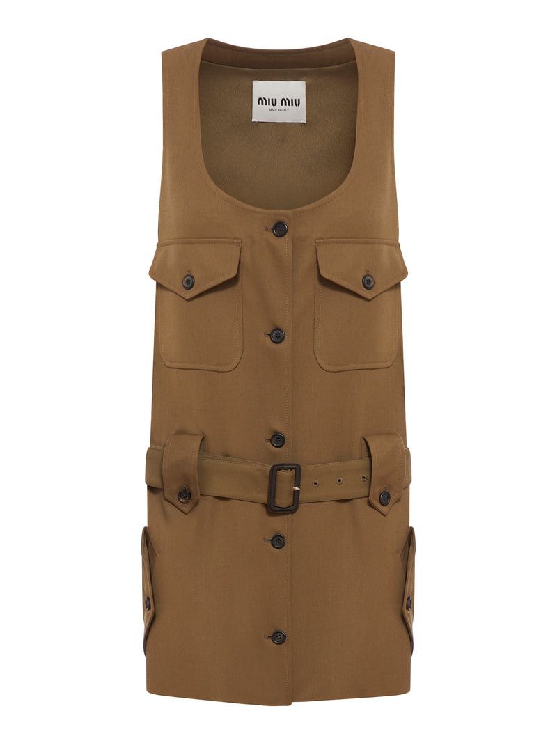 SHORT GABARDINE DRESS