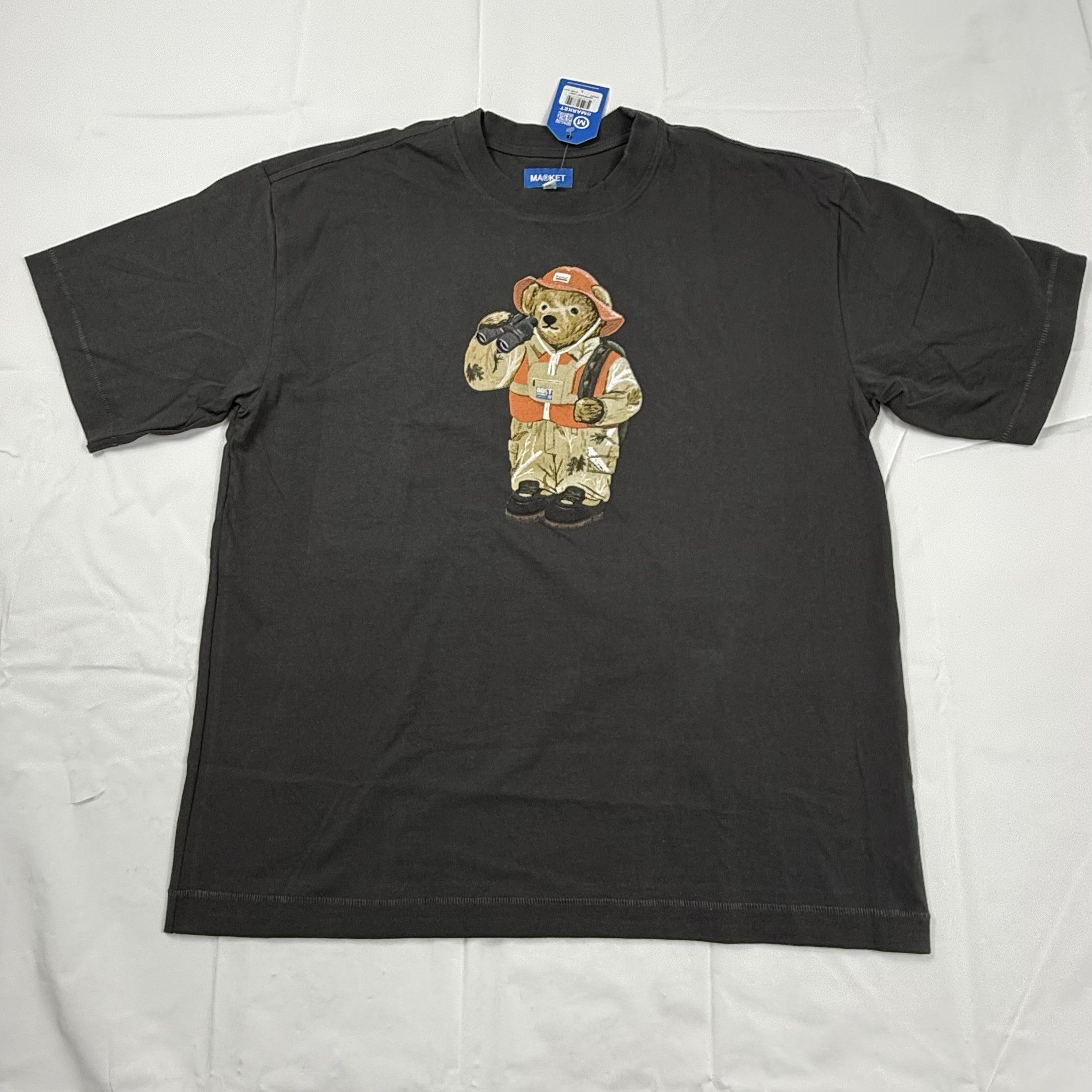 Market Market Hunter Bear T-Shirt Washed Black Graphic Tee Mens Size US L / EU 52-54 / 3 - 1 Thumbnail