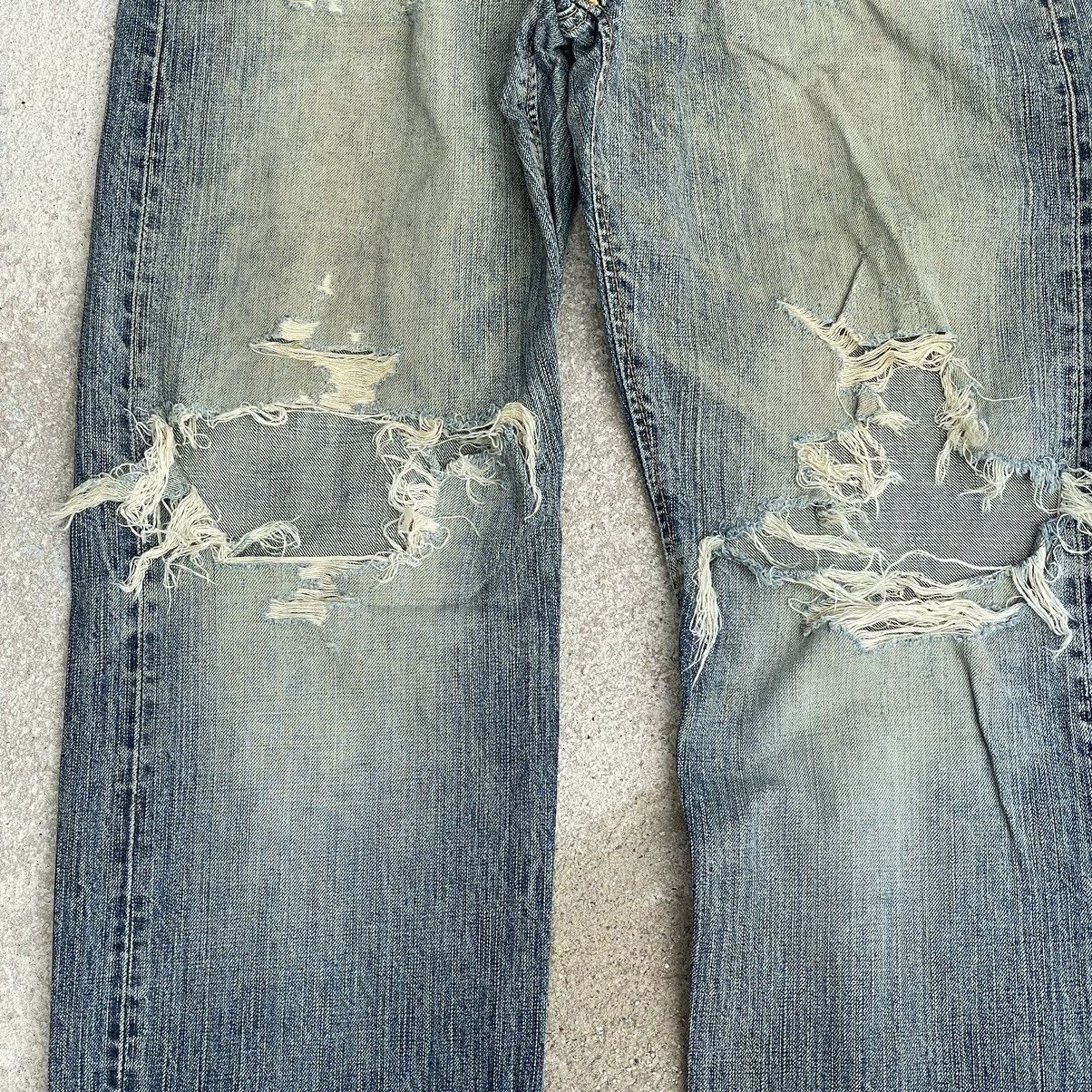 Edwin “EDWIN” 505ZX DISTRESSED REDLINE SELVEDGE DENIM JEAN Size US 31 - 2 Thumbnail