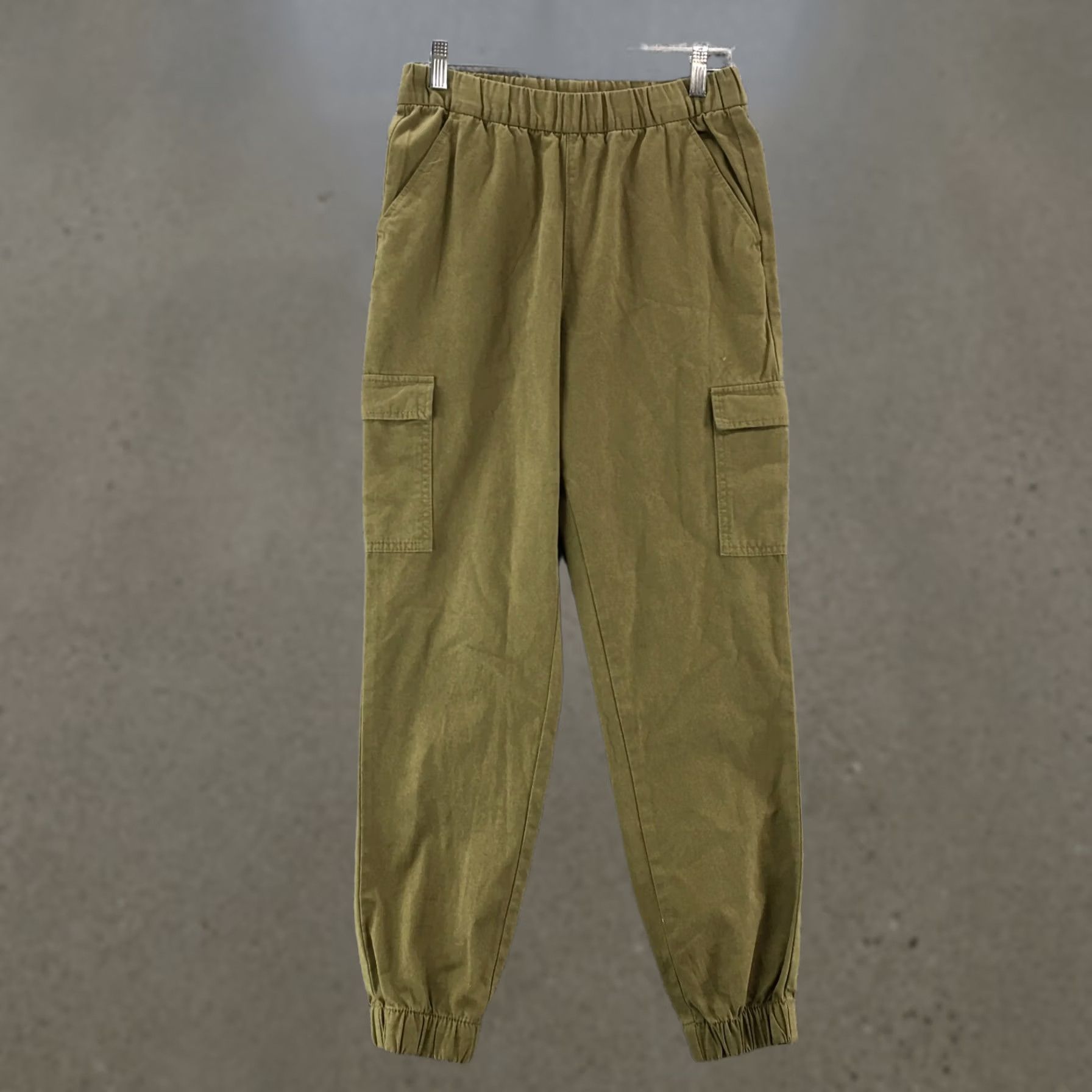 H&M Divided by H&M Cargo Jogger Pants Womens 4 Green High Rise Elastic Waistband Pants Size 27" / US 4 / IT 40 - 1 Thumbnail