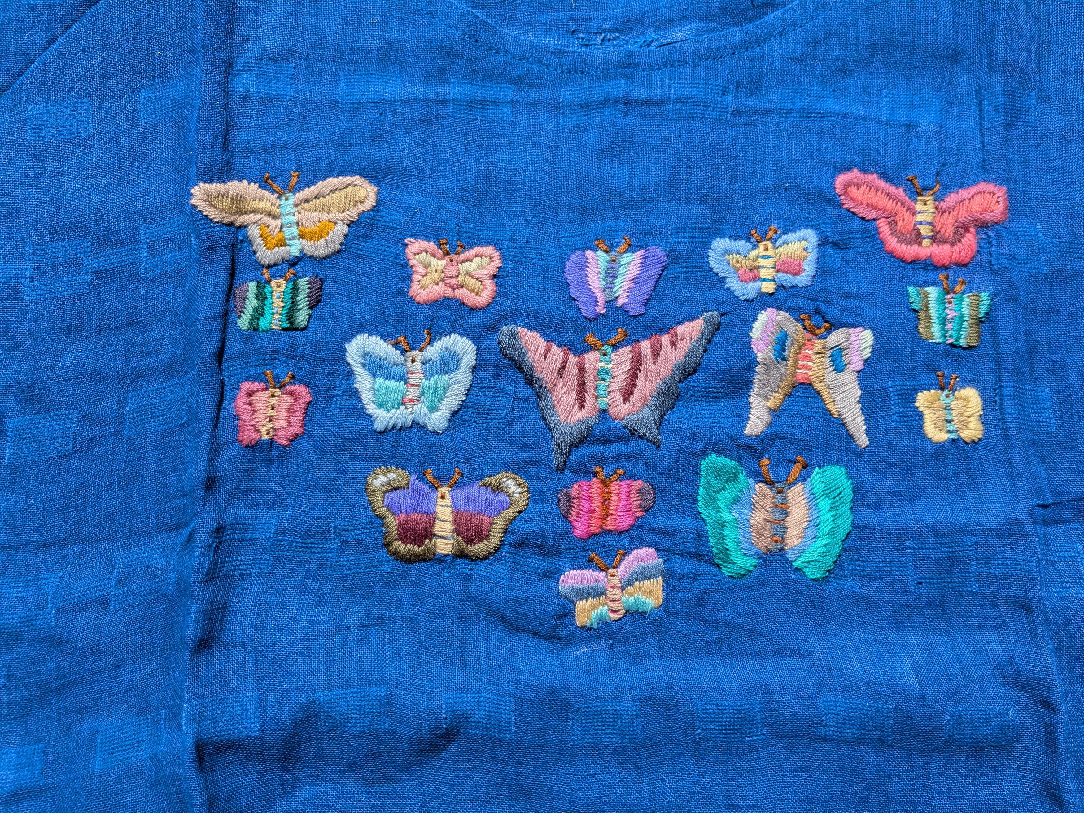 Vintage Vintage 1990s Guatemalan Butterfly Embroidered Pullover Top Size XL / US 12-14 / IT 48-50 - 8 Thumbnail