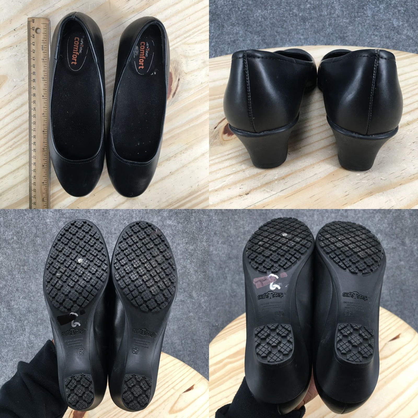Vintage SafeStep Prediction 24/7 Pump Heels Black Faux Leather Cuban Casual 6.5 Womens Size US 7 / IT 37 - 8 Thumbnail