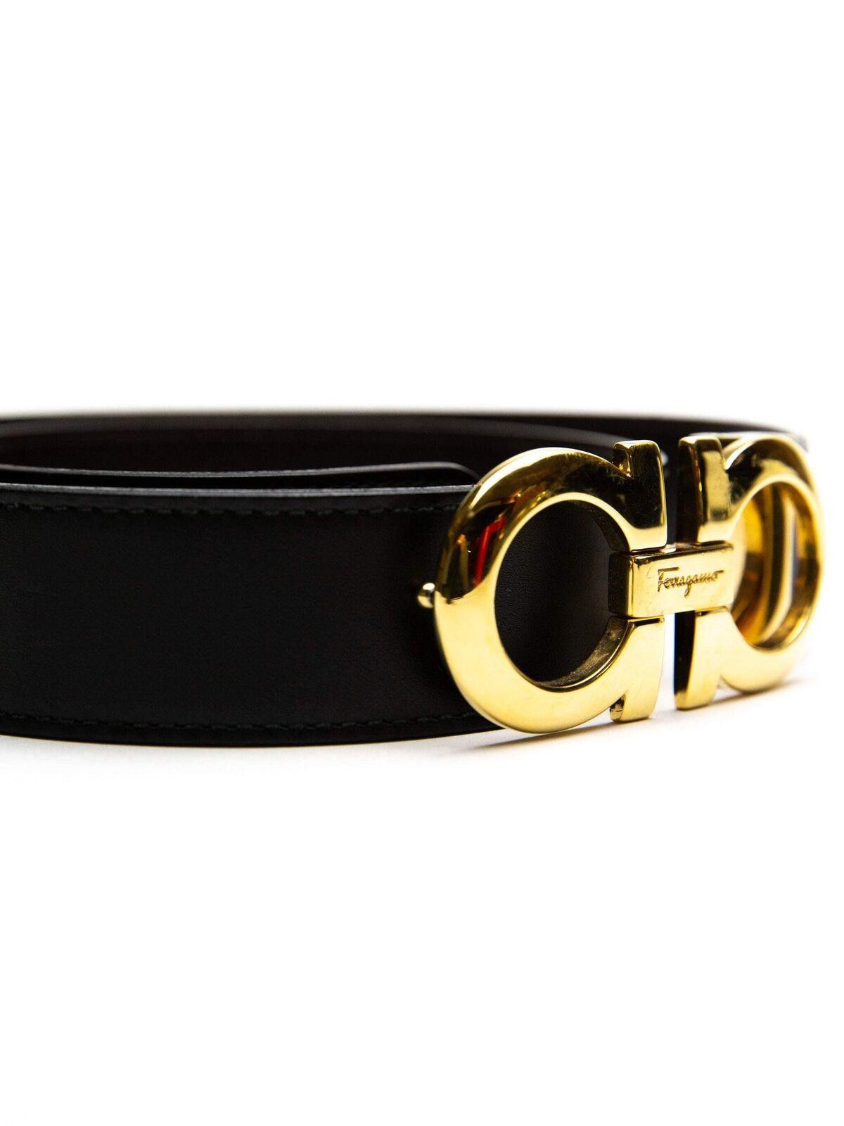 Salvatore Ferragamo Salvatore Ferragamo Mens Gancini Buckle Leather Belt Size ONE SIZE - 5 Thumbnail