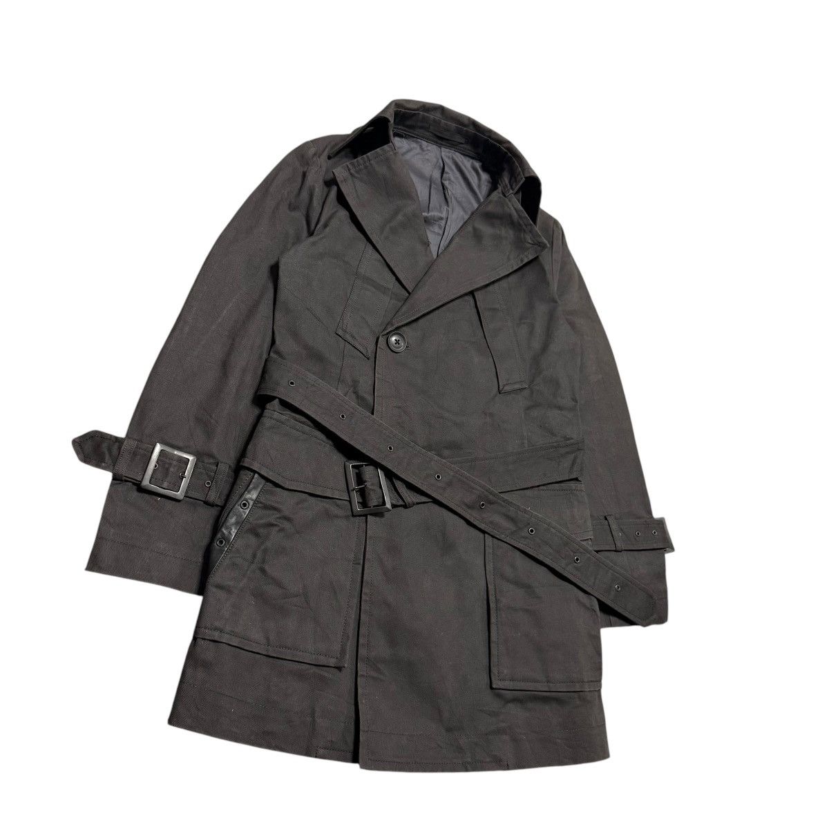Yohji Yamamoto Y’s Yohji Yamamoto Hard Cotton Leather Coat Size US S / EU 44-46 / 1 - 2 Thumbnail
