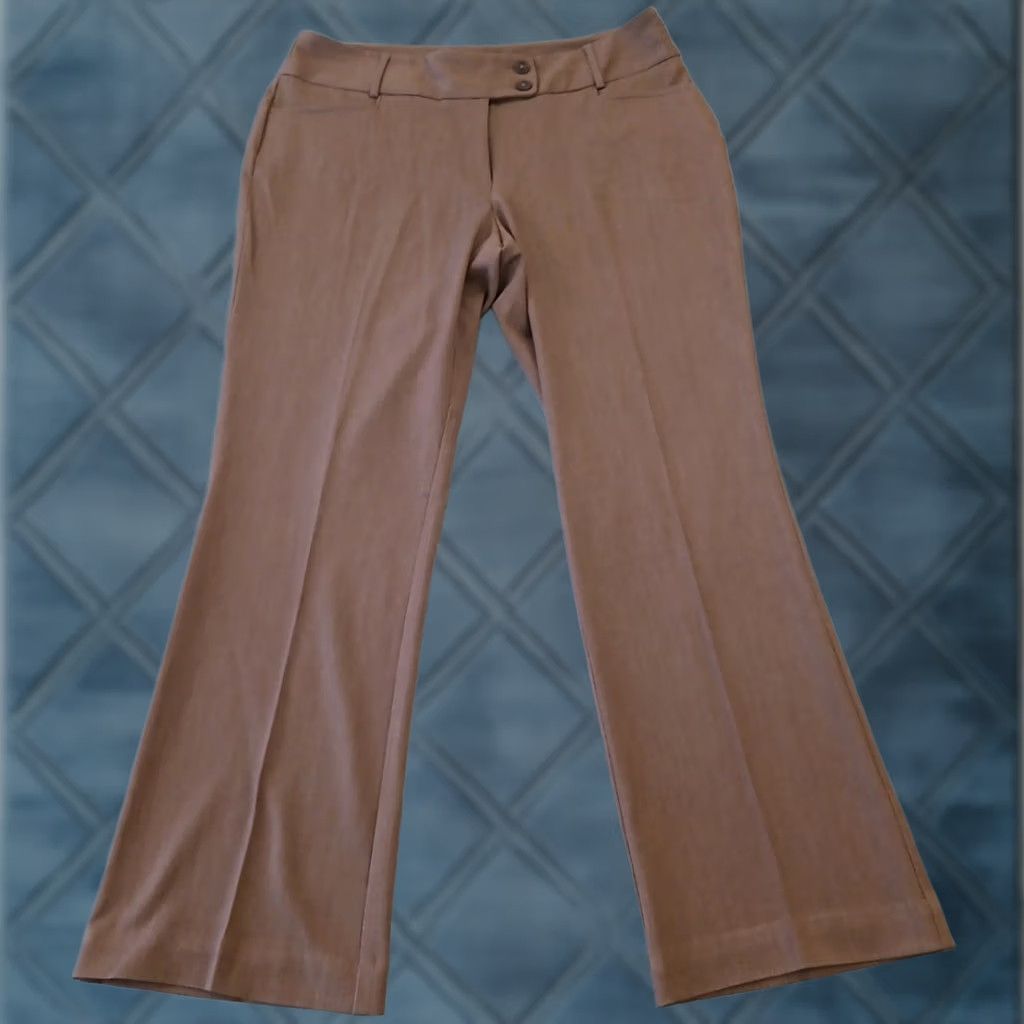 Vintage Rafaella Dress Pants Womens 12 Brown High Rise 34x29 Straight Leg Inseam 29 Altered Hem Dressy Formal Start-Textiles Size 34" / US 12 / IT 48 - 1 Thumbnail
