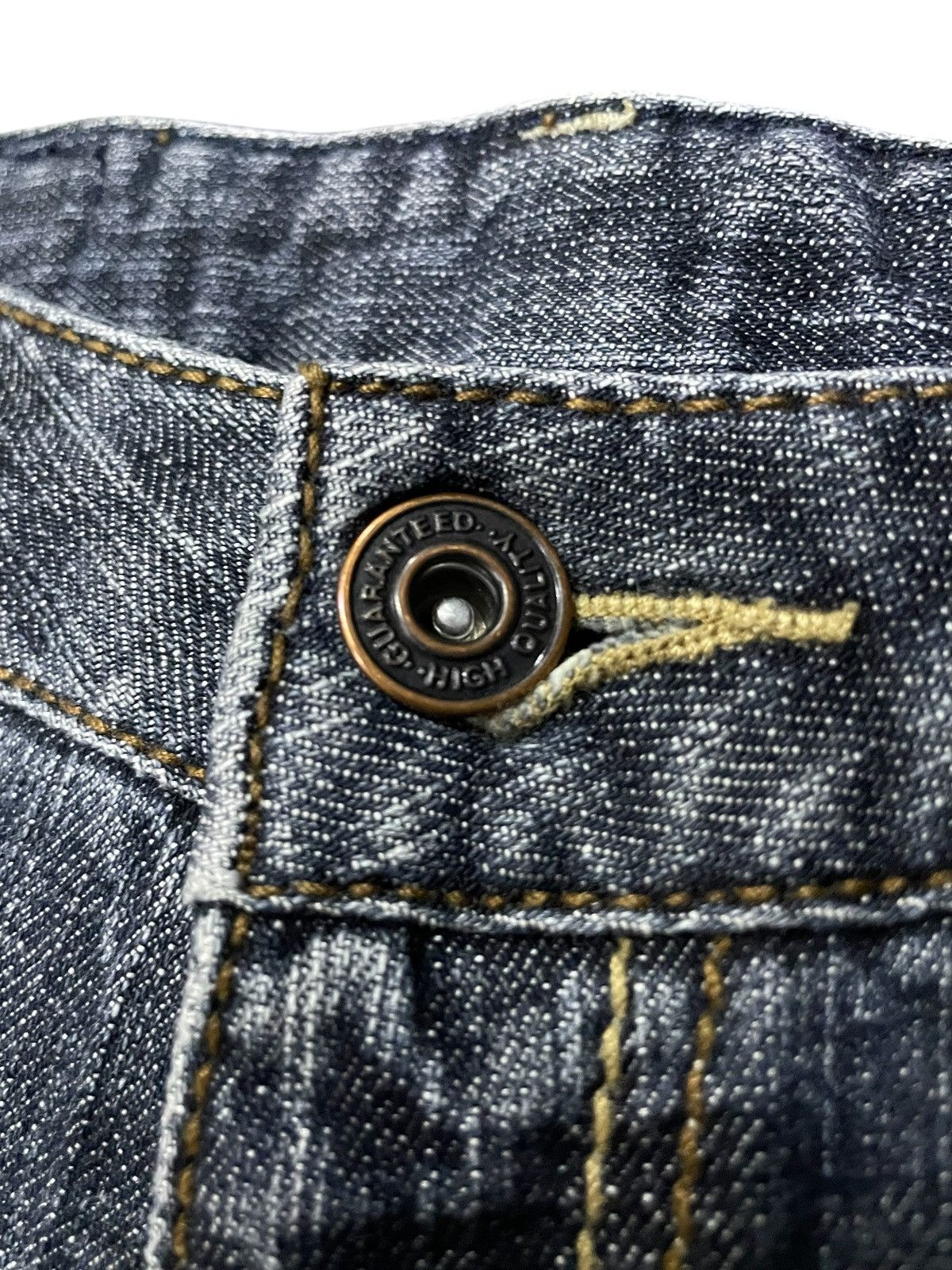 Japanese Brand × Tornado Mart Tornado Mart Style Tribal Leather Trimmed Flare Jeans Size US 26 / EU 42 - 10 Thumbnail