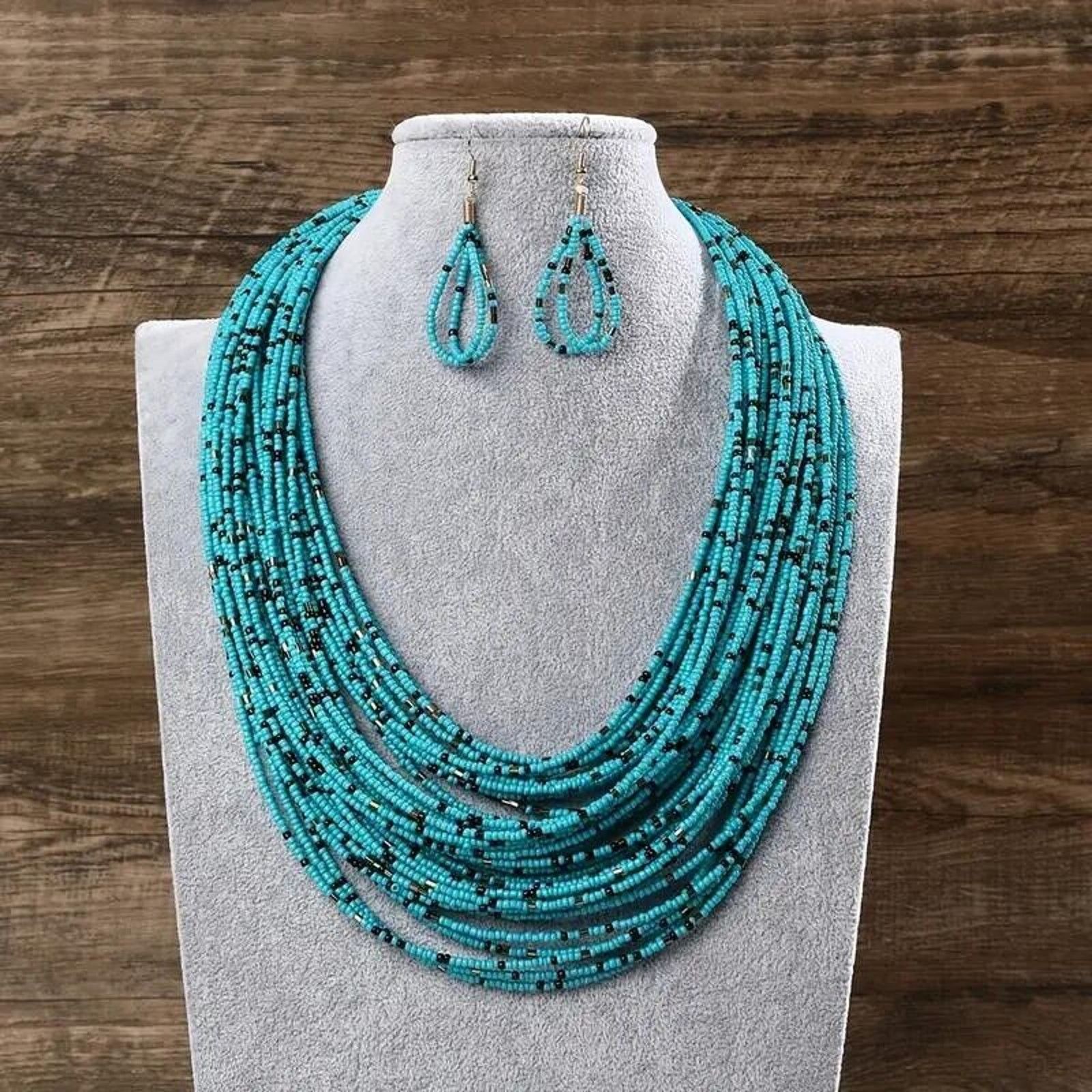 Other 3pc Jewelry Set • Multi-Strand Necklace & Earrings Size ONE SIZE - 2 Thumbnail
