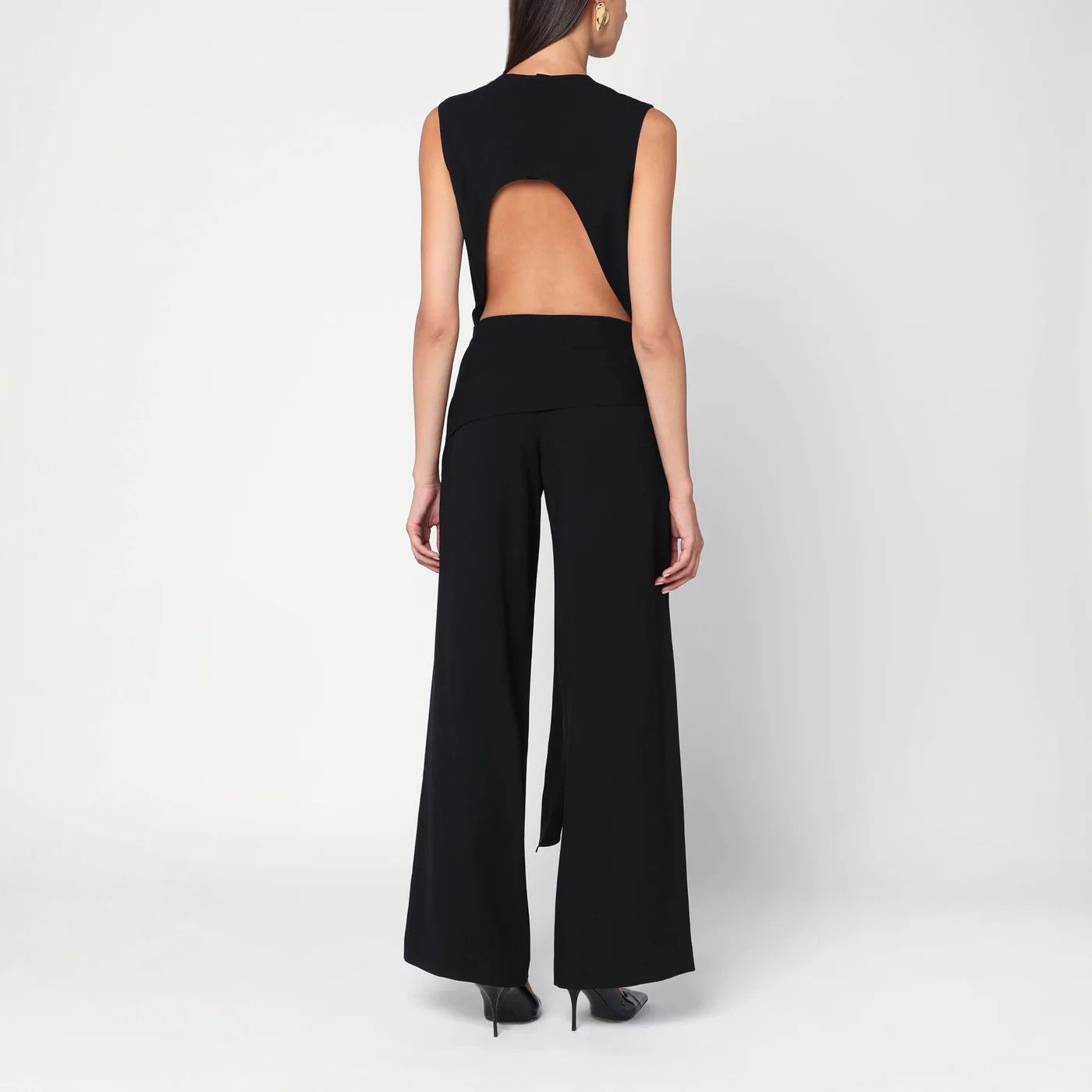 Alaia o1d2blof0426 Full Jumpsuit With Belt in Black Size 38" / US 16 / IT 52 - 3 Thumbnail