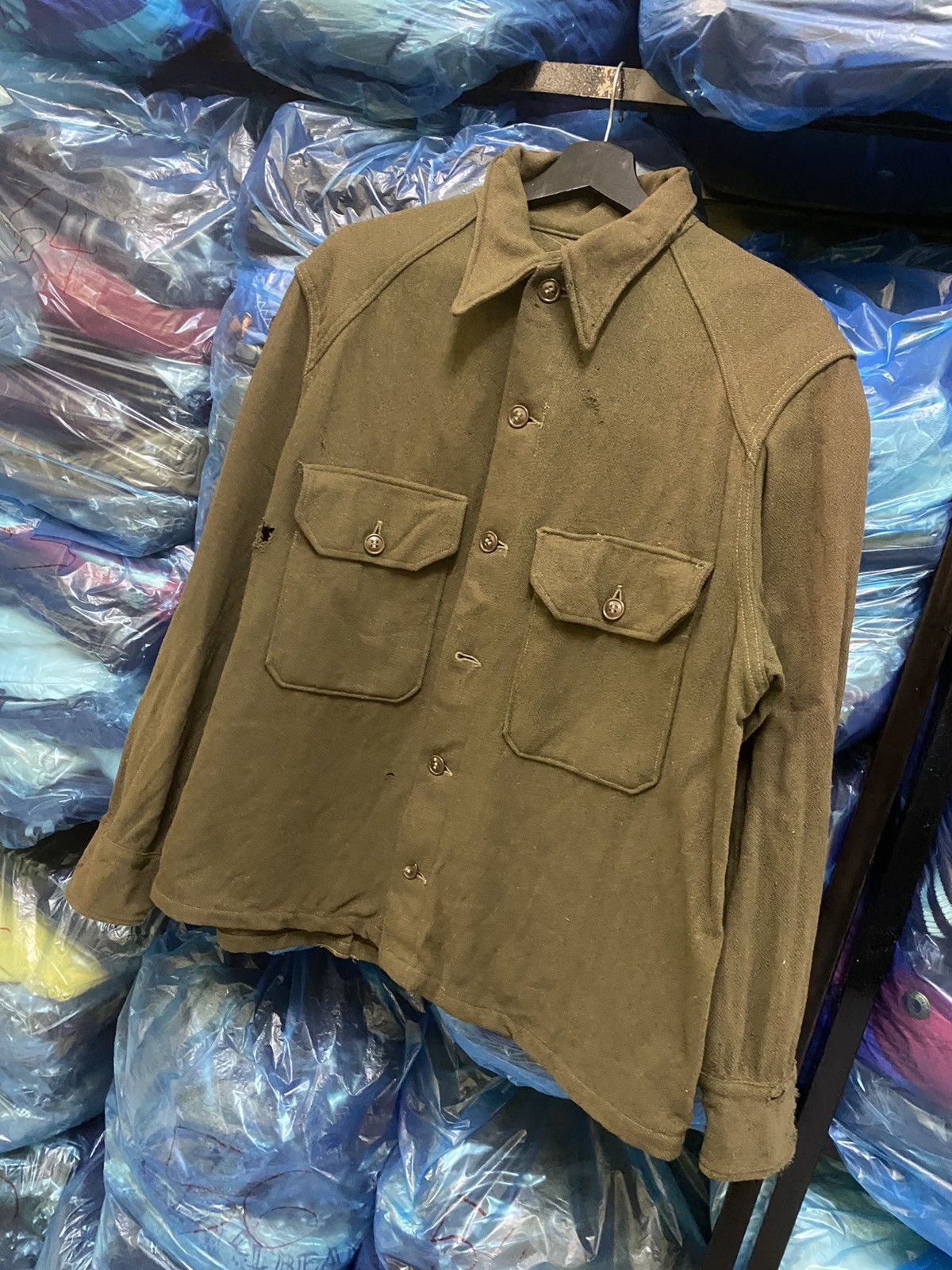 Other Vintage WWII Era US Army Wool Field Shirt Olive Green Size US M / EU 48-50 / 2 - 2 Thumbnail