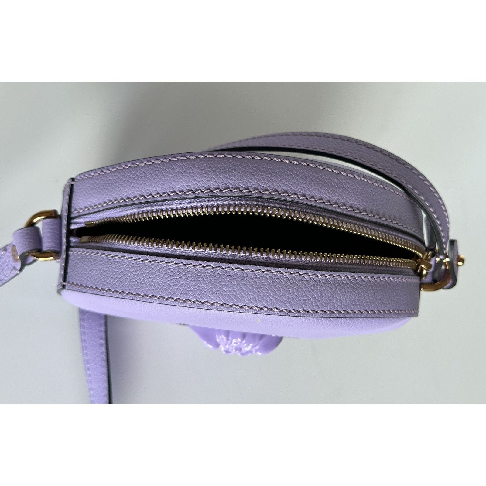 Versace Versace Medusa Leather Round Lilac Crossbody Bag DBFI050 Size ONE SIZE - 9 Thumbnail