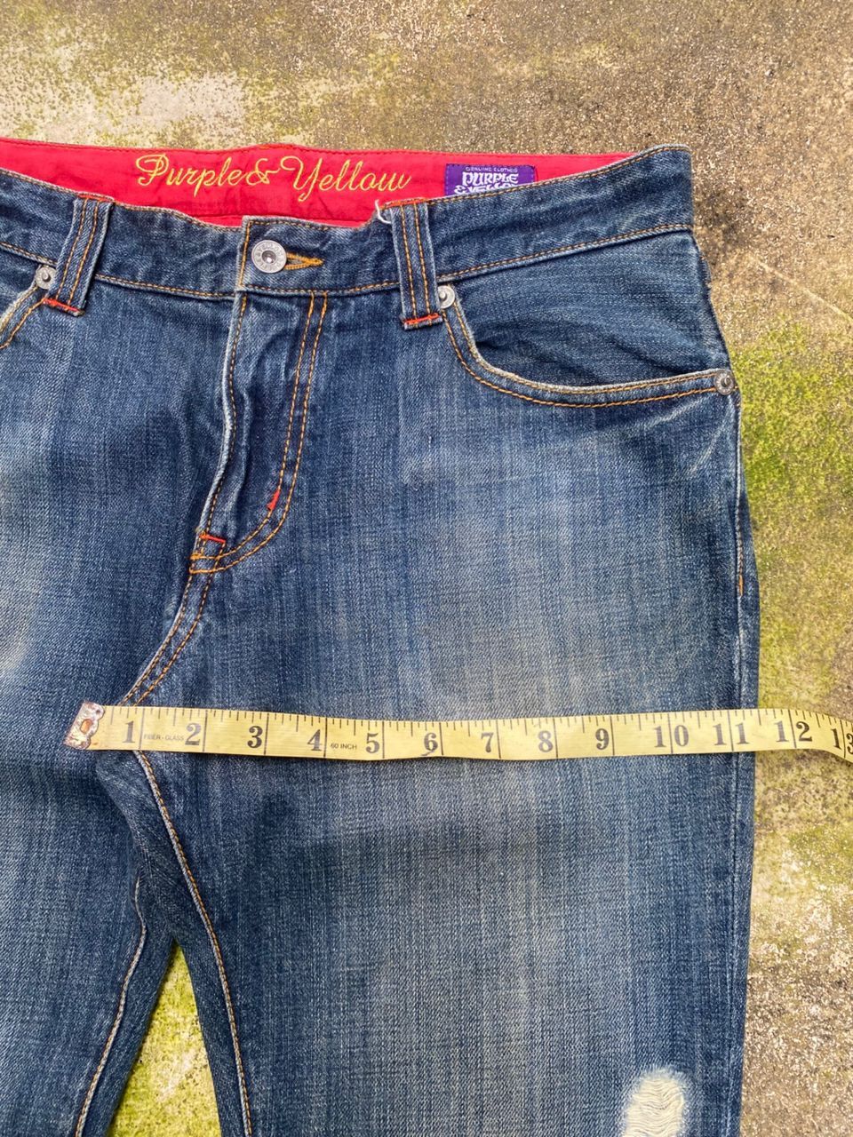 Purple Brand Vintage Purple & Yellow Distressed Denim Size US 32 / EU 48 - 6 Thumbnail