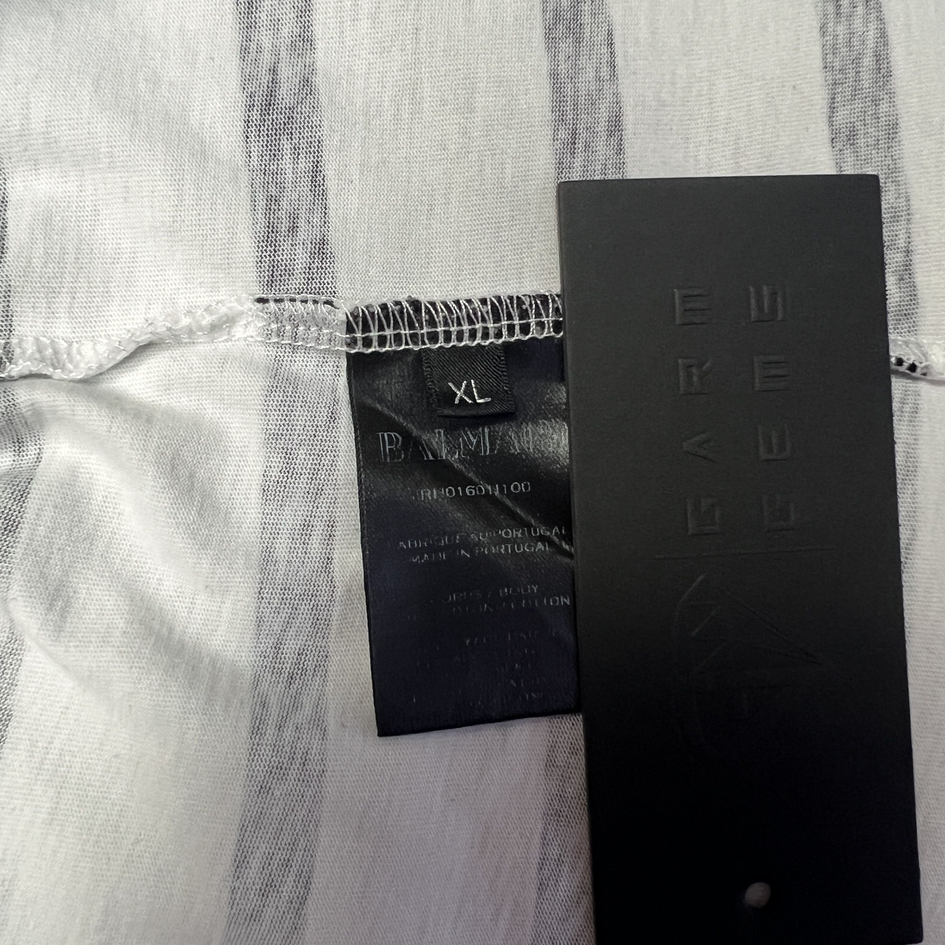 Balmain Balmain Stripe Logo T-Shirt Size US XL / EU 56 / 4 - 6 Thumbnail