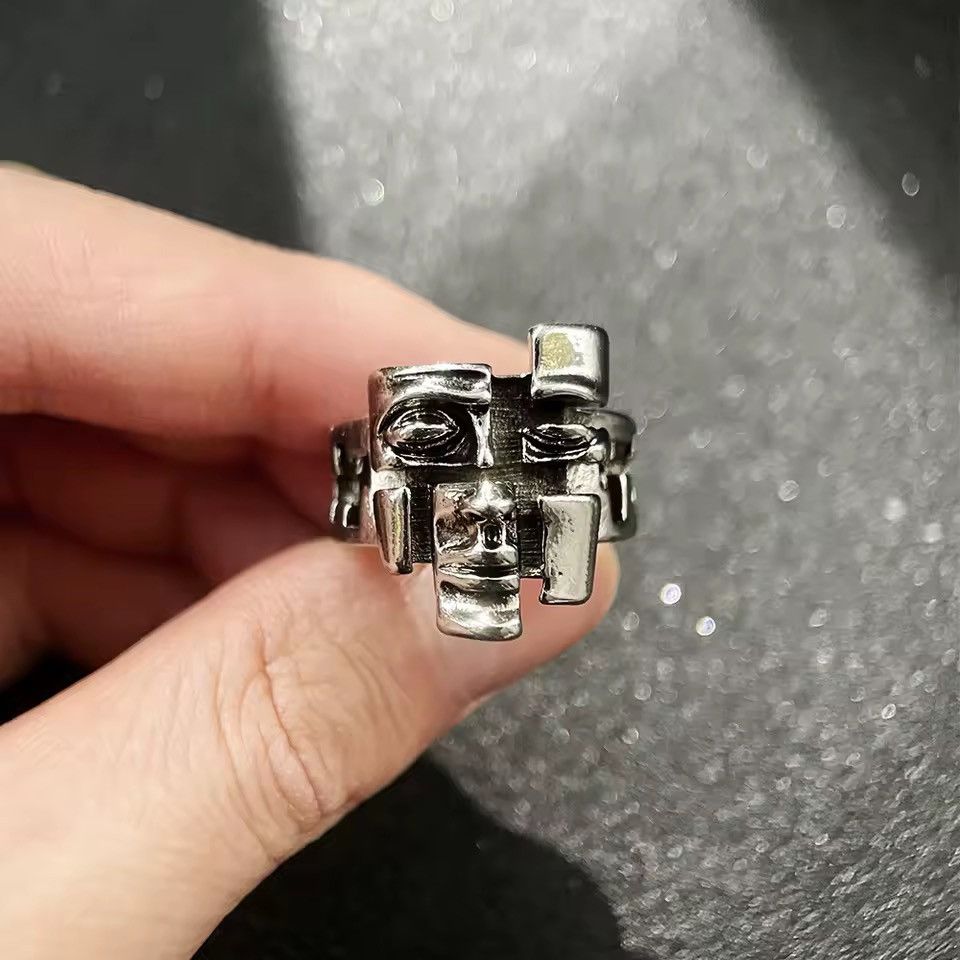 Other Retro Vintage Gothic Style Face Print Ring Size ONE SIZE - 4 Thumbnail