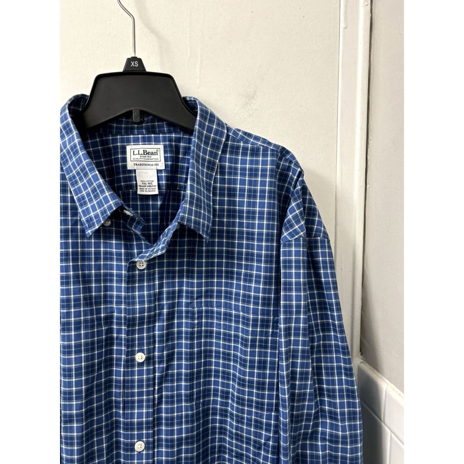 Vintage LL Bean Kennebunk Sport Shirt Mens 2XL Blue Plaid Traditional Fit L/S Button-Up Casual Workwear Preppy 100% Cotton Plaid Size US XXL / EU 58 / 5 - 4 Thumbnail