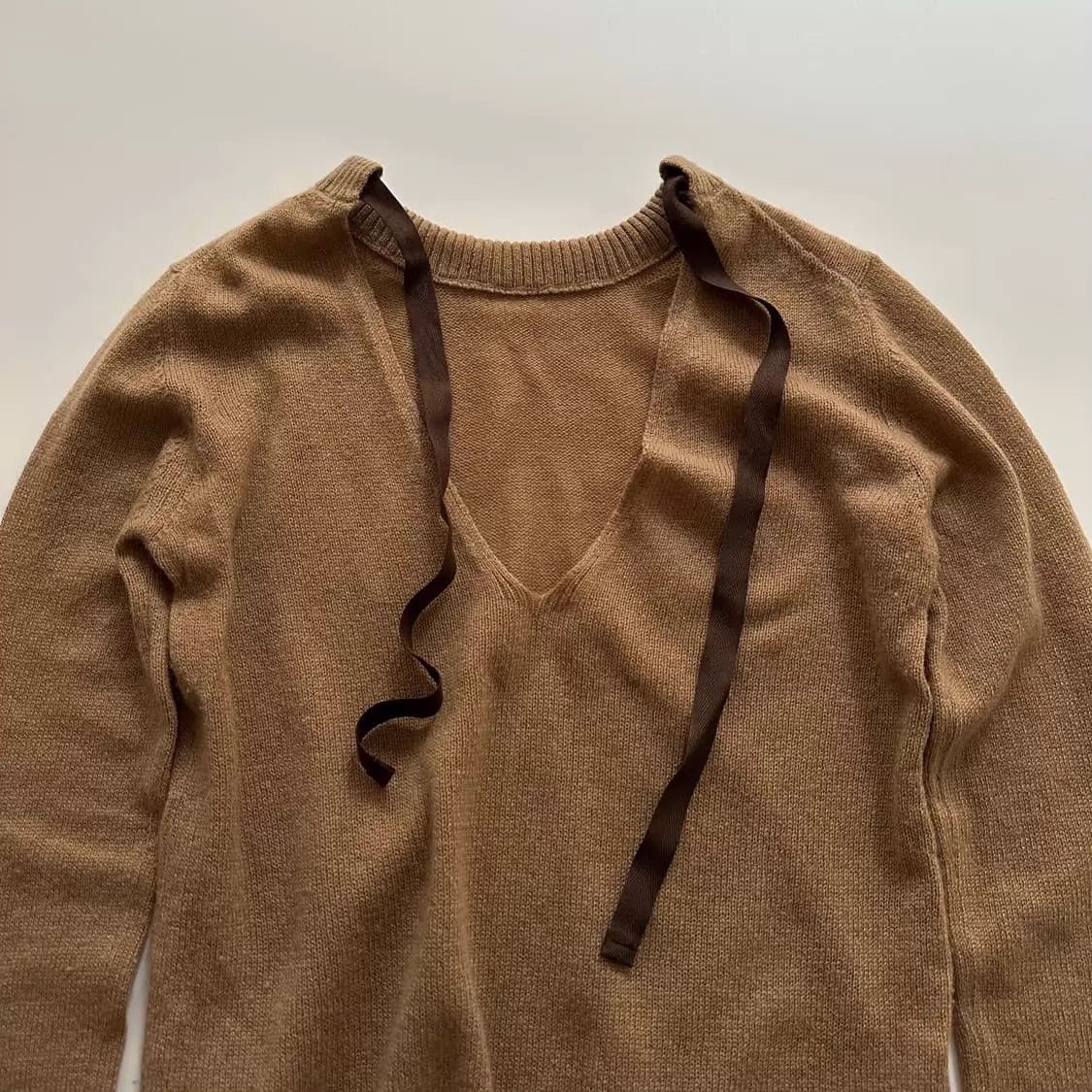 Prada Prada Vintage Cashmere Knit Sweater Back Tie Clean Size XS / US 0-2 / IT 36-38 - 3 Thumbnail