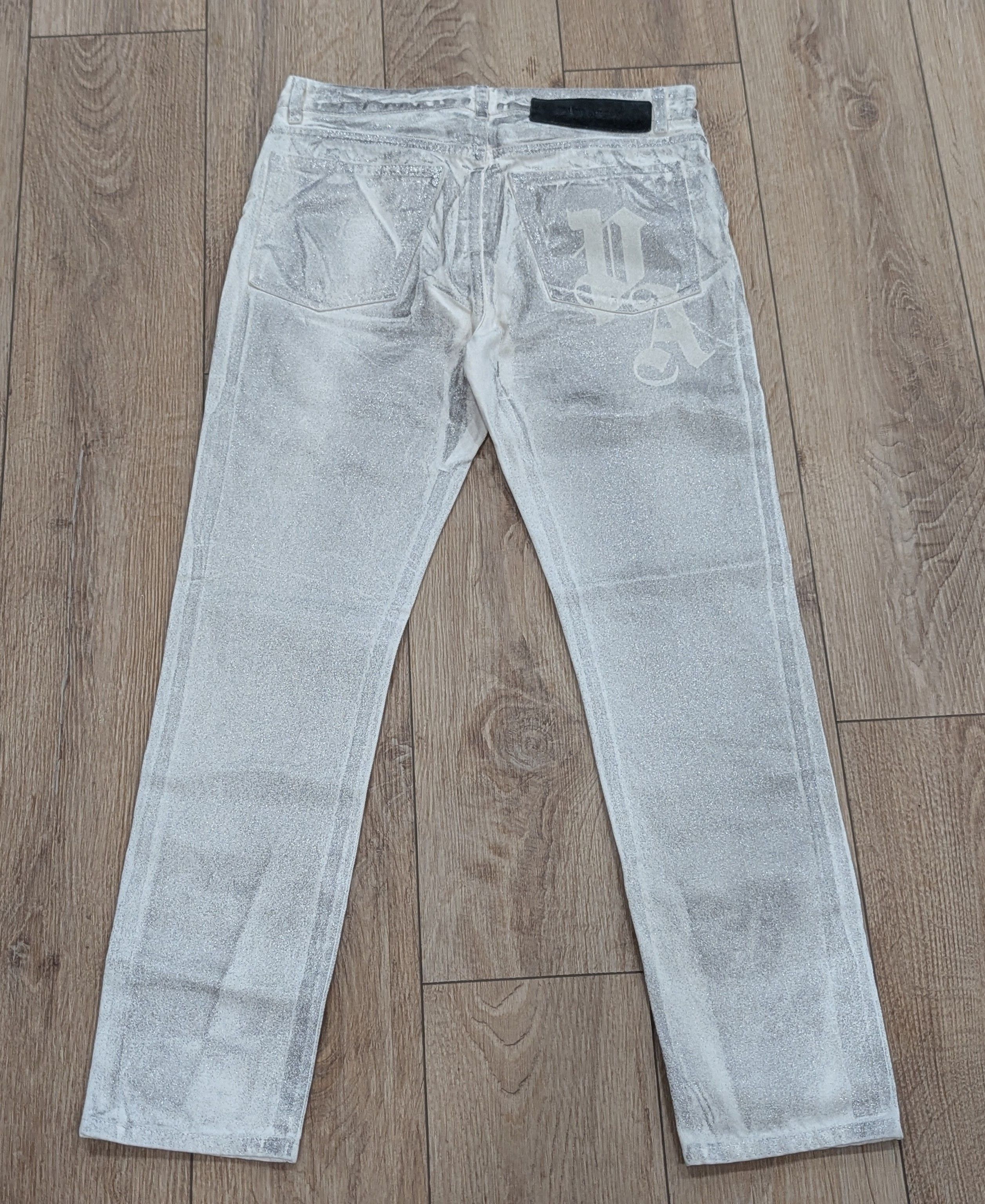 Palm Angels Palms Angels Metallic Washed 5-Pocket Jeans Off-White 31 Size US 31 - 4 Thumbnail