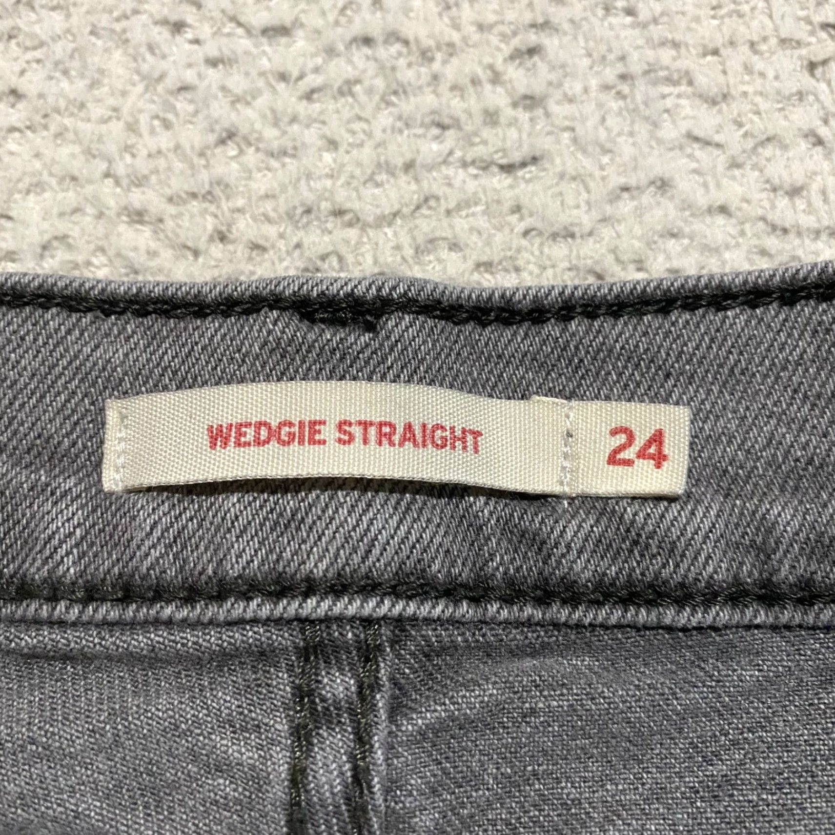 Levi's Levi's Wedgie Fit Jeans Womens 24 Gray Denim Straight Button Fly Medium Wash Jeans Womens Regular 26in Inseam Gray Vintage No NS Size 42" / US 20 - 3 Thumbnail