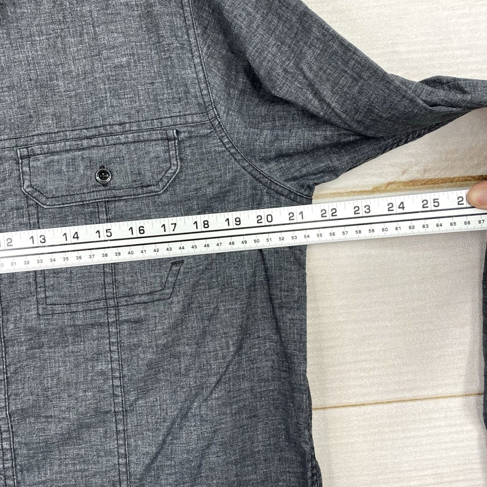 Prana Prana Shirt Mens S Gray Long Sleeve Button Up Hemp Blend Hiking Outdoors Pockets Size US S / EU 44-46 / 1 - 6 Thumbnail