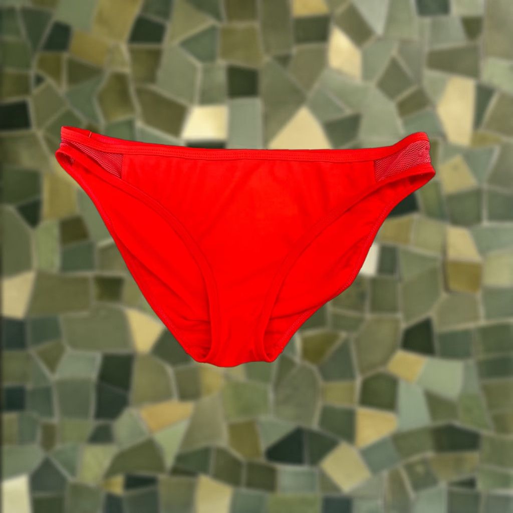 Vintage Xhilaration Womens Bikini Bottoms Size L Neon Orange Swimsuit Bottoms Solid Beach Neon 80s Size 36" / US 14 / IT 50 - 1 Thumbnail