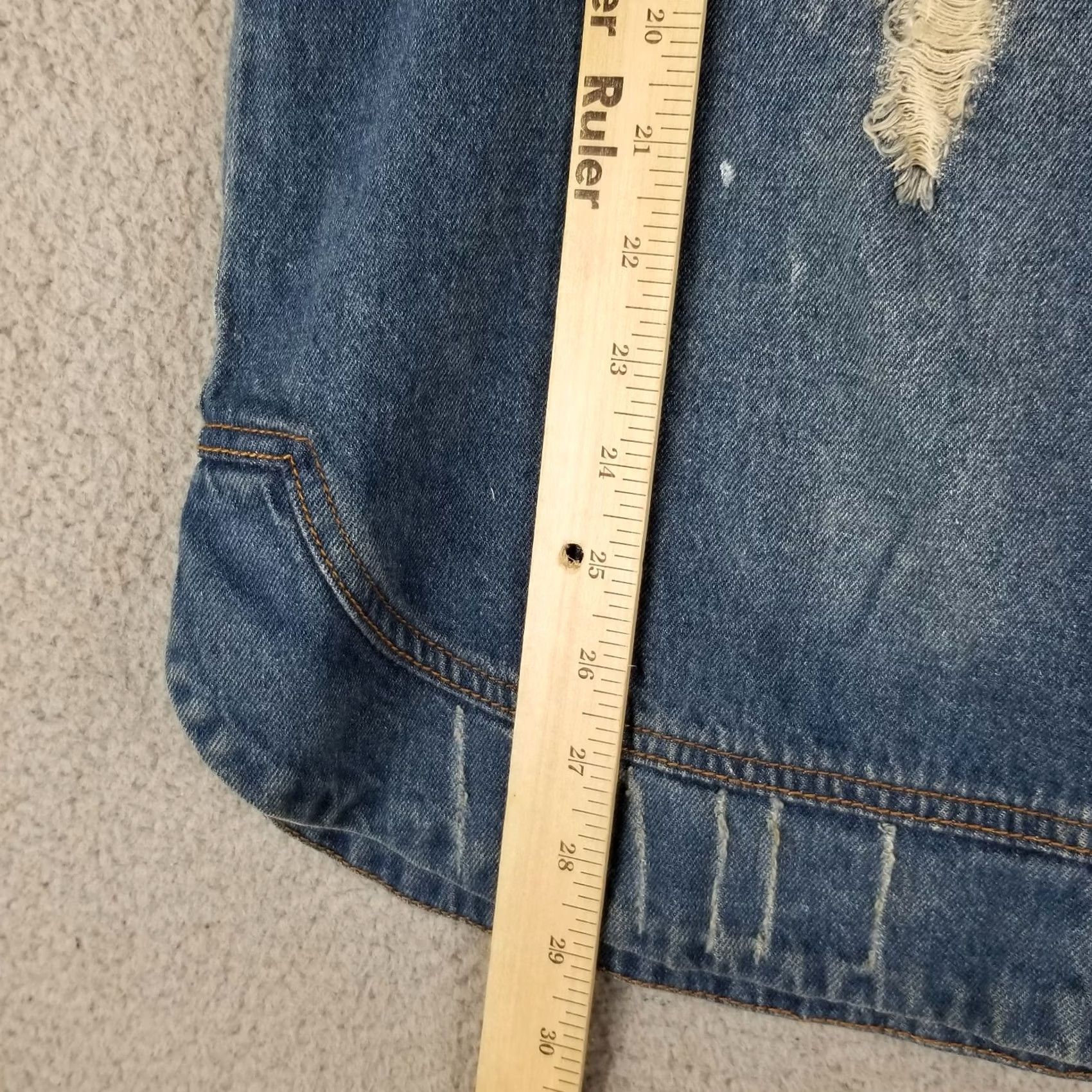 Denime Vintage Denim Vest Men Medium Distressed Trucker Metal Button Yachting Boat Patch's Size US M / EU 48-50 / 2 - 3 Thumbnail