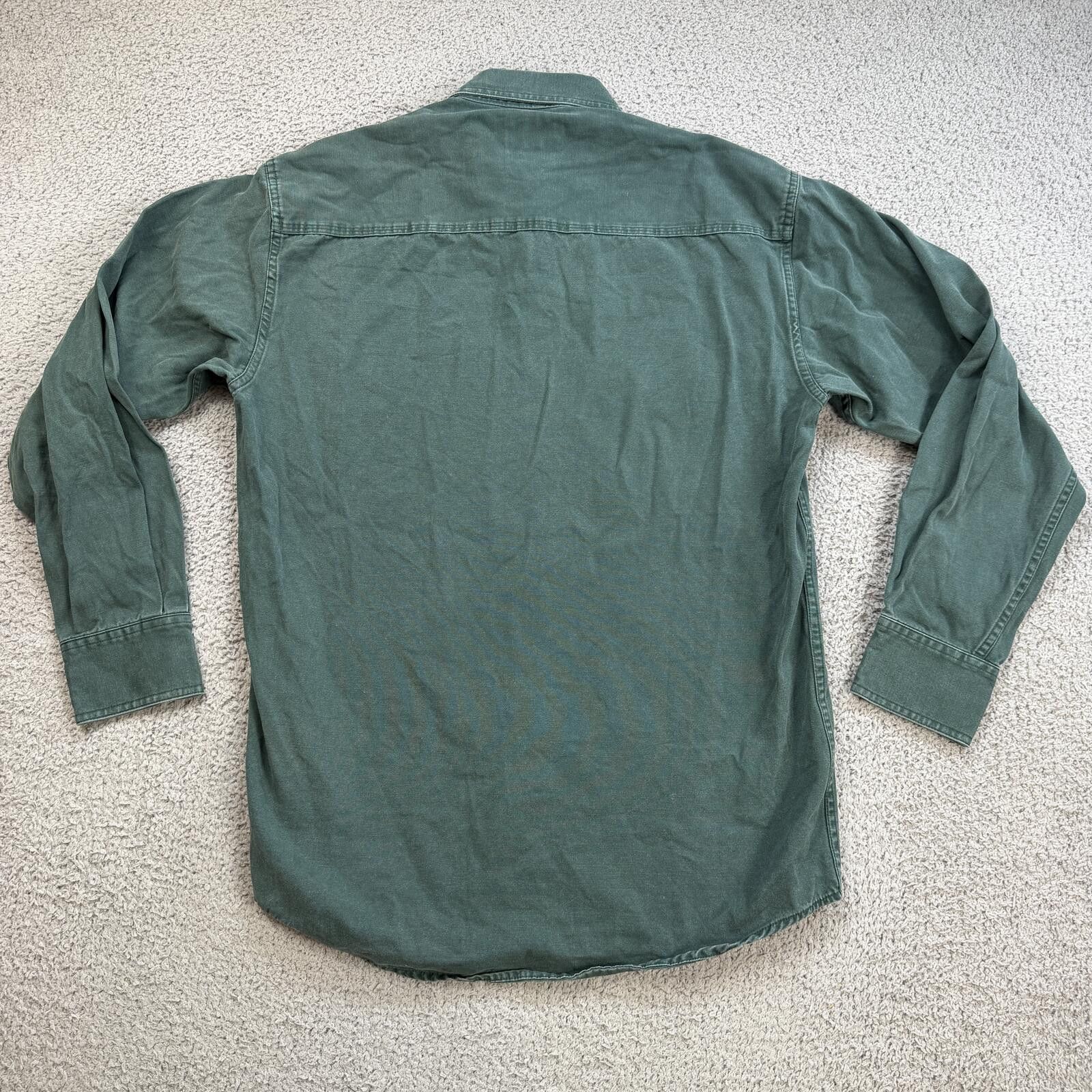 Cabelas Vintage Cabelas Stonewash Canvas Work Shirt Green Button Up Size US S / EU 44-46 / 1 - 2 Thumbnail