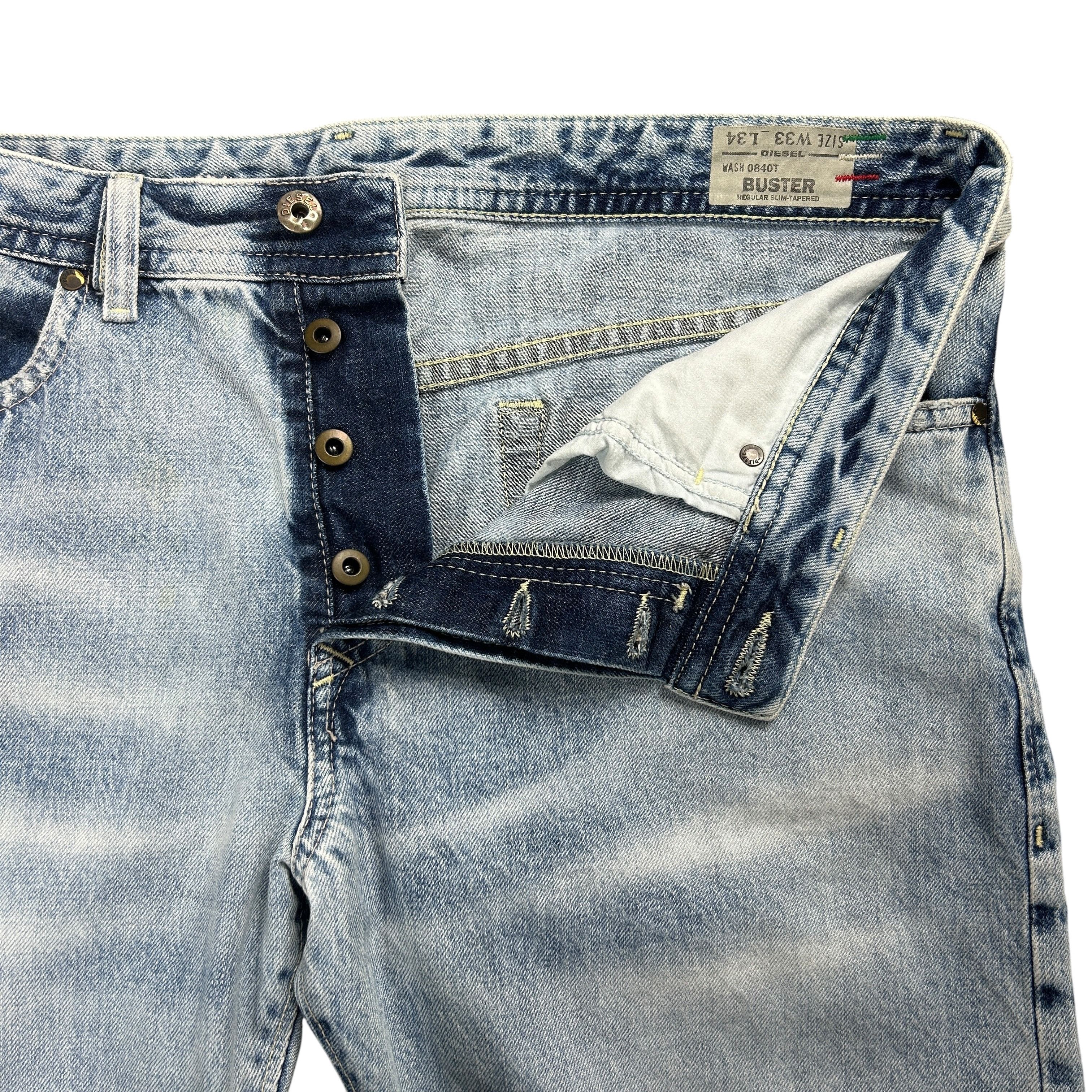 Diesel Diesel Buster Regular Slim Tapered Blue Denim Jeans W33L34 Size US 33 - 5 Thumbnail