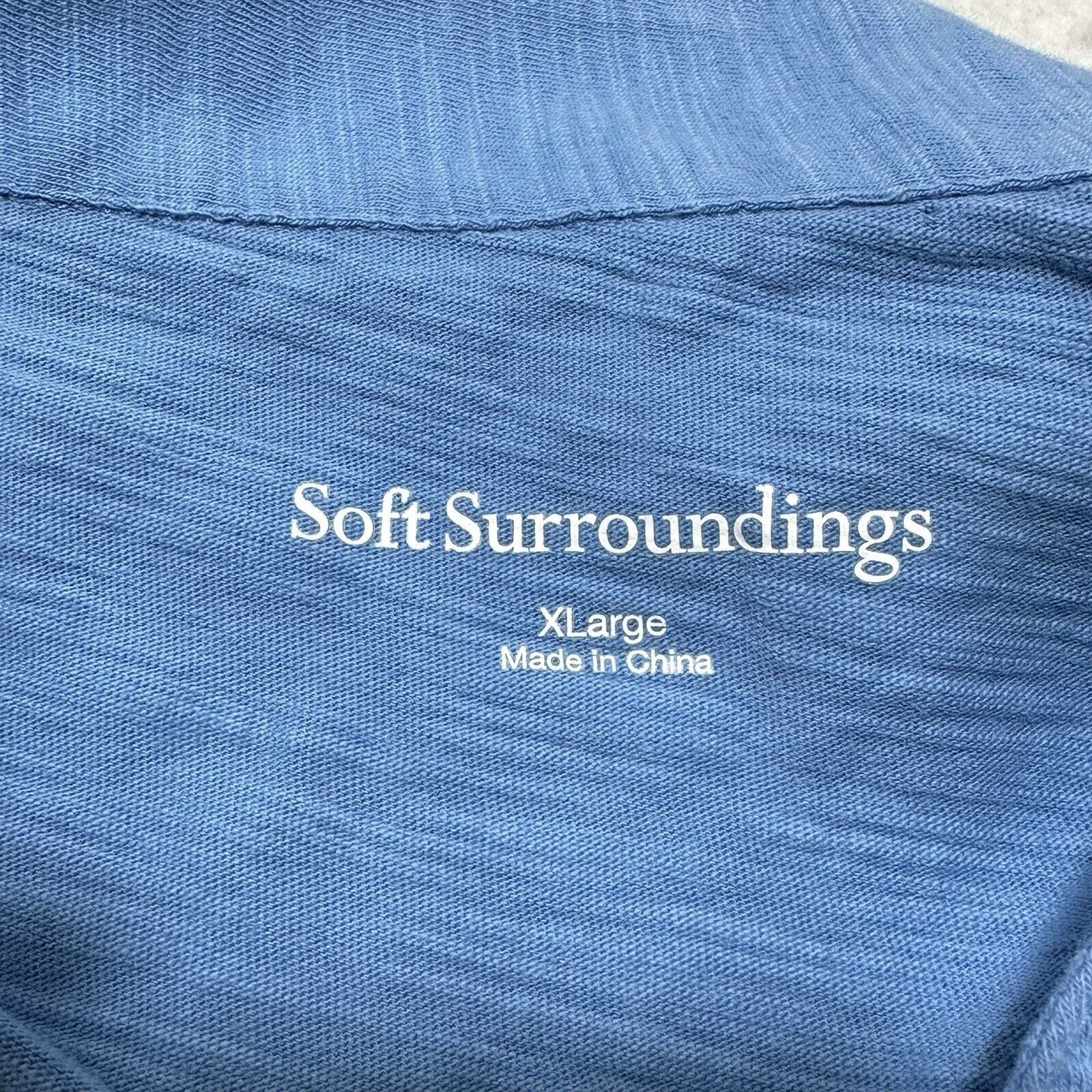 Other Soft Surroundings XL Blue Danielle Button Front Tunic Blouse Size XL / US 12-14 / IT 48-50 - 3 Thumbnail