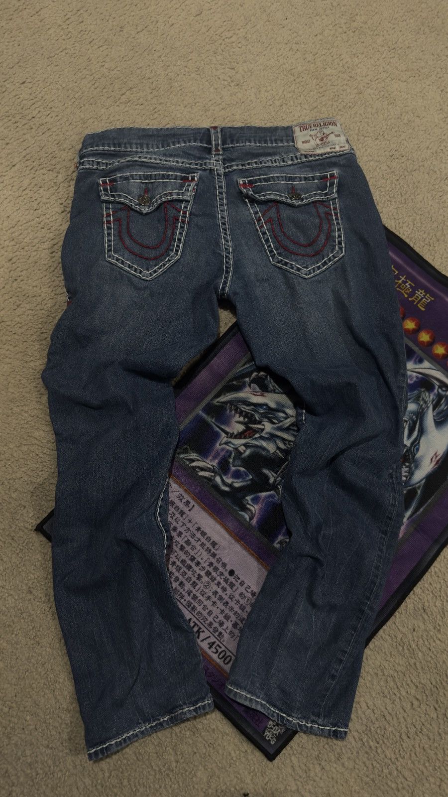 True Religion × Vintage True Religion jeans white stitch with hint of red Size US 38 / EU 54 - 1 Thumbnail