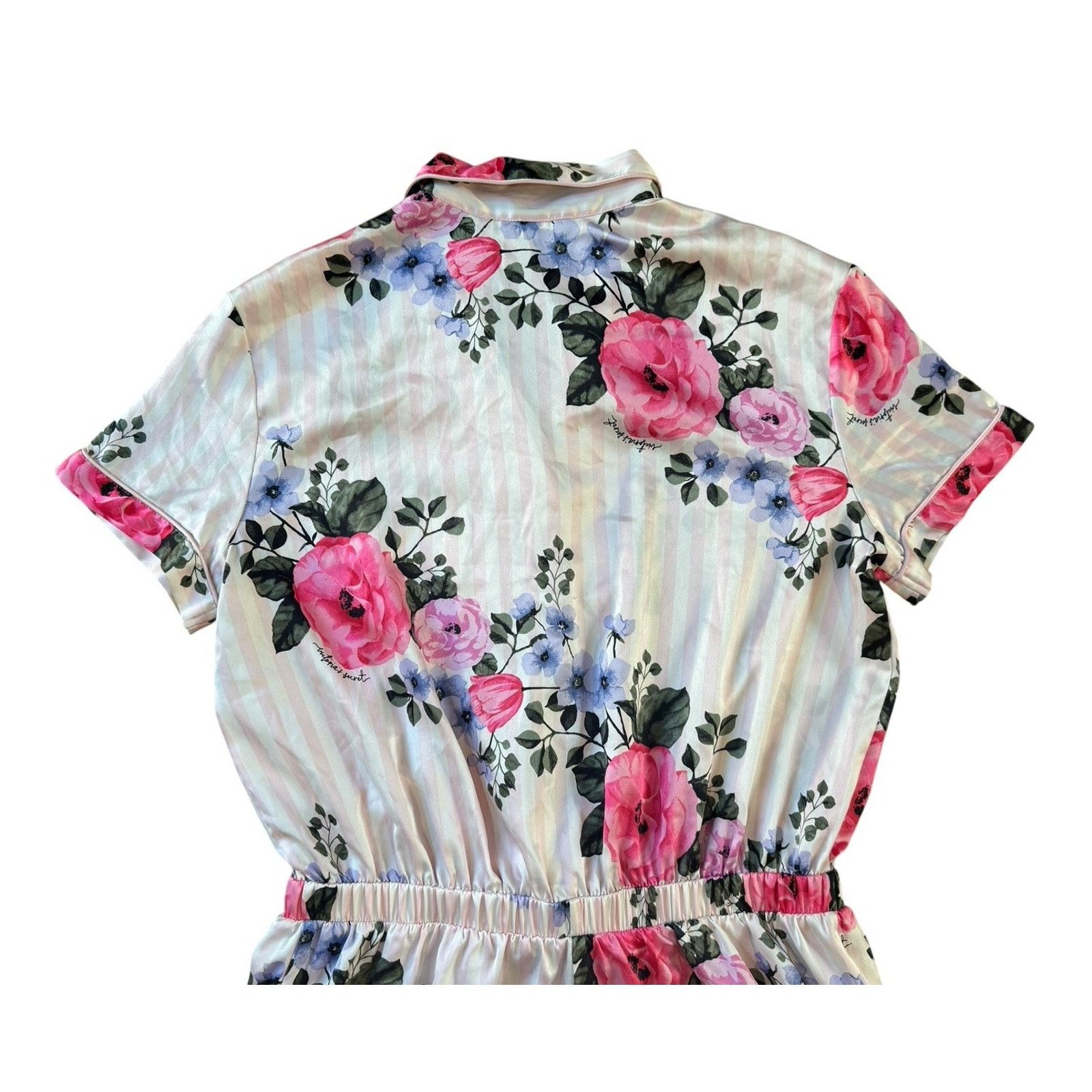 Victoria's Secret VICTORIA’S SECRET Satin Floral Striped Pajama Sleep Romper M Size ONE SIZE - 7 Thumbnail