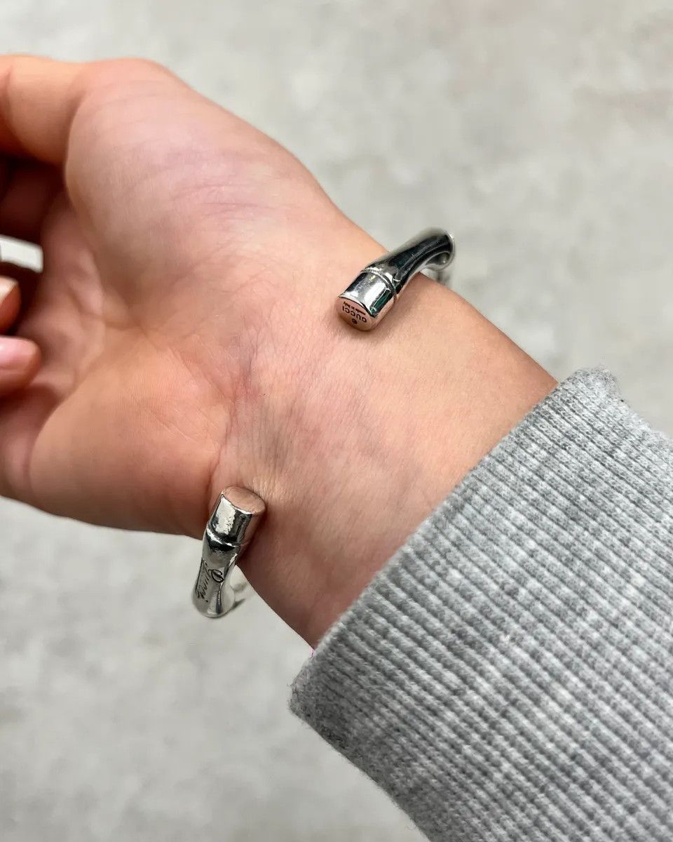 Gucci Gucci Silver Metal Bamboo Bracelet Size ONE SIZE - 4 Thumbnail
