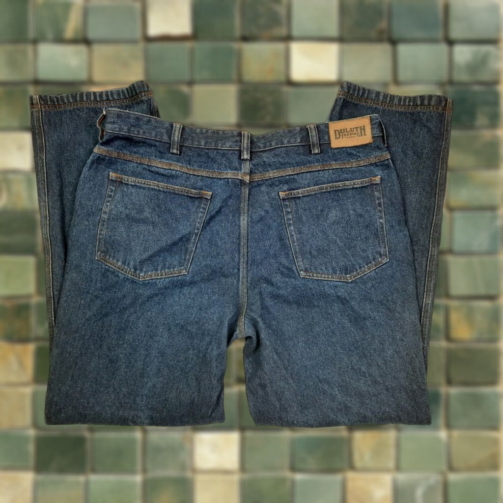 CO Duluth Trading Co Men Jeans Denim Blue Dark Wash Straight Size US 41 - 1 Thumbnail