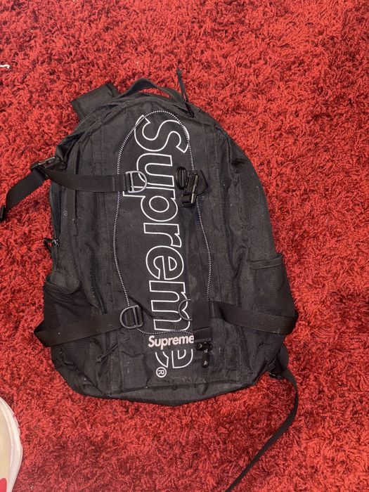 Supreme black backpack outlet fw18