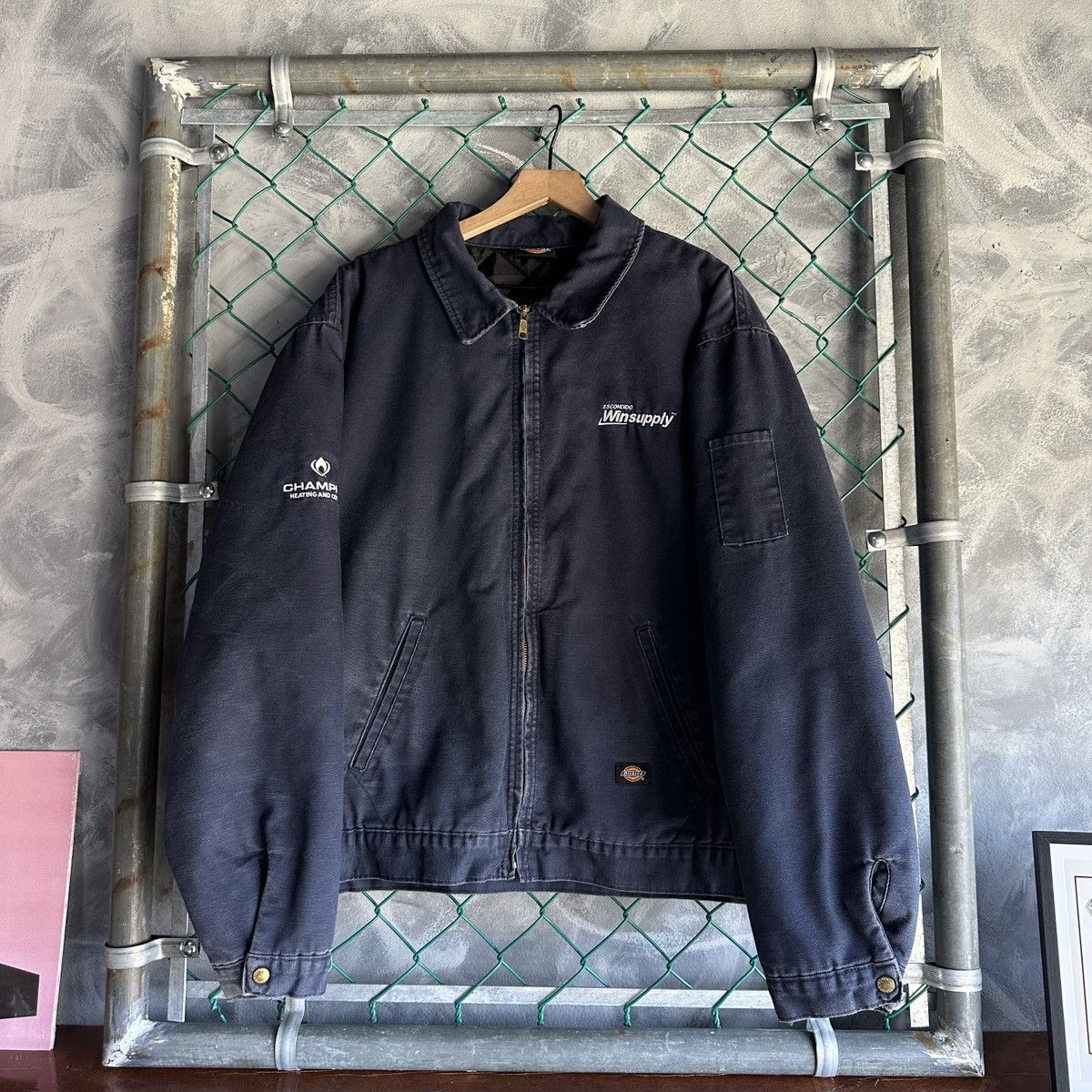 Dickies Vintage Dickies Jacket Navy Blue Detroit Jacket Faded Size US XXL / EU 58 / 5 - 1 Thumbnail