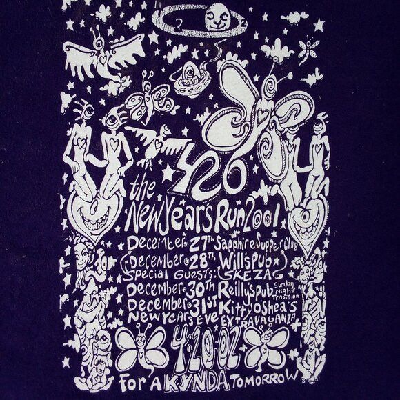 Band Tees × Vintage Vintage Y2K Kynda 420 New Year's Run 2001 Band T-Shirt Size US L / EU 52-54 / 3 - 1 Thumbnail