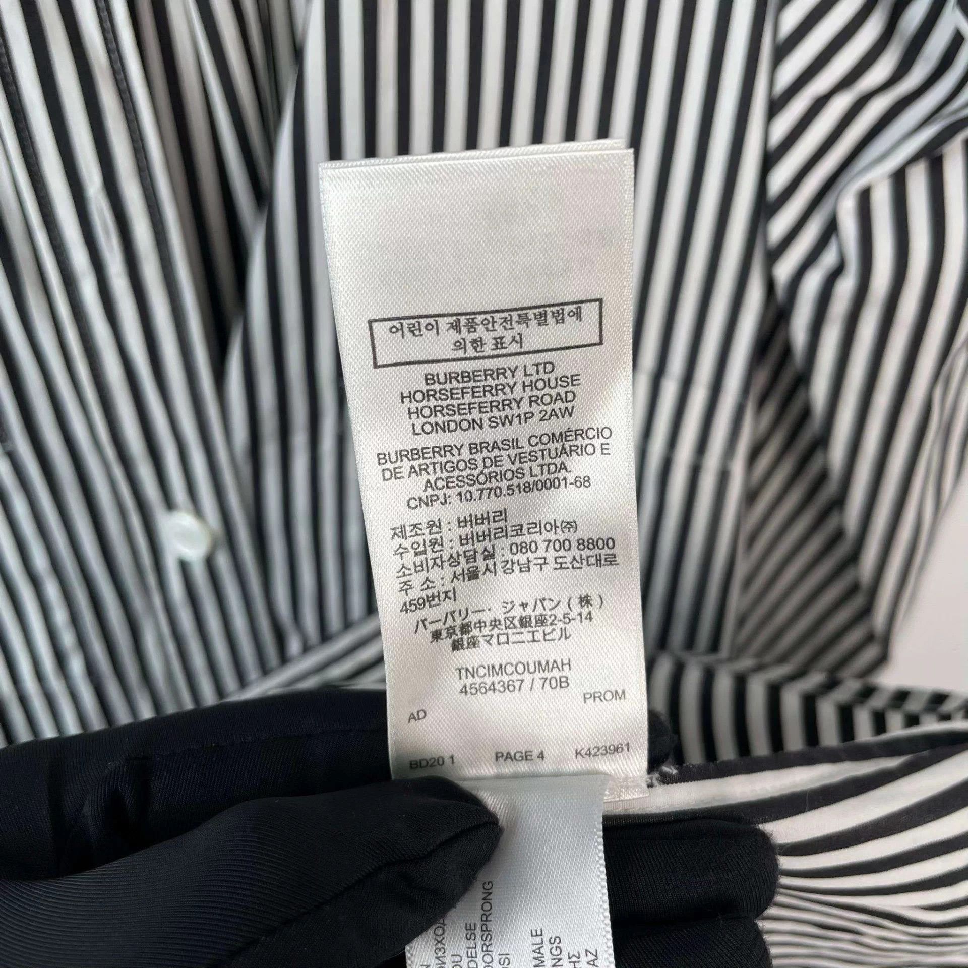 Burberry Burberry cotton long shirt 170 black white stripe Size XL / US 12-14 / IT 48-50 - 9 Thumbnail