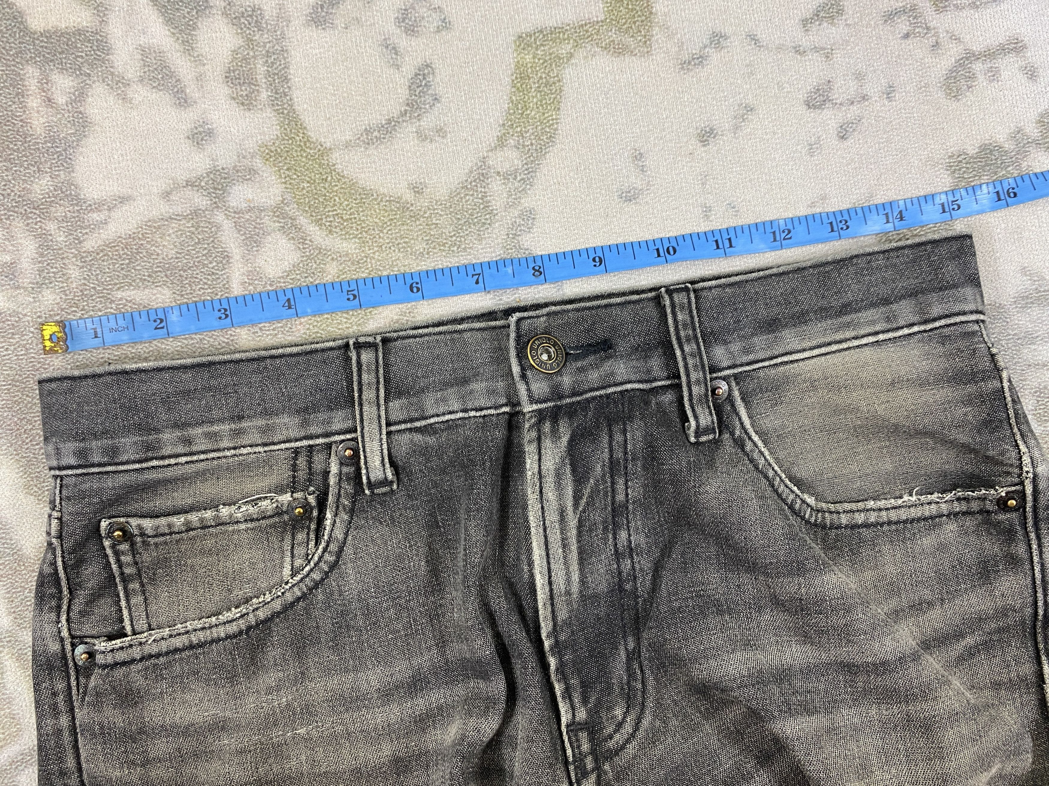 If Six Was Nine Distressed Black Uniqlo Jeans 30x27.5 Denim- JN3730 Size US 30 / EU 46 - 5 Thumbnail