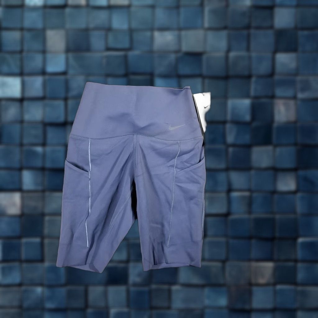 Nike Nike Women's XS Blue High-Waisted 8" Biker Shorts with Pockets Activewear Fitness Size 26" / US 2 / IT 38 - 1 Thumbnail