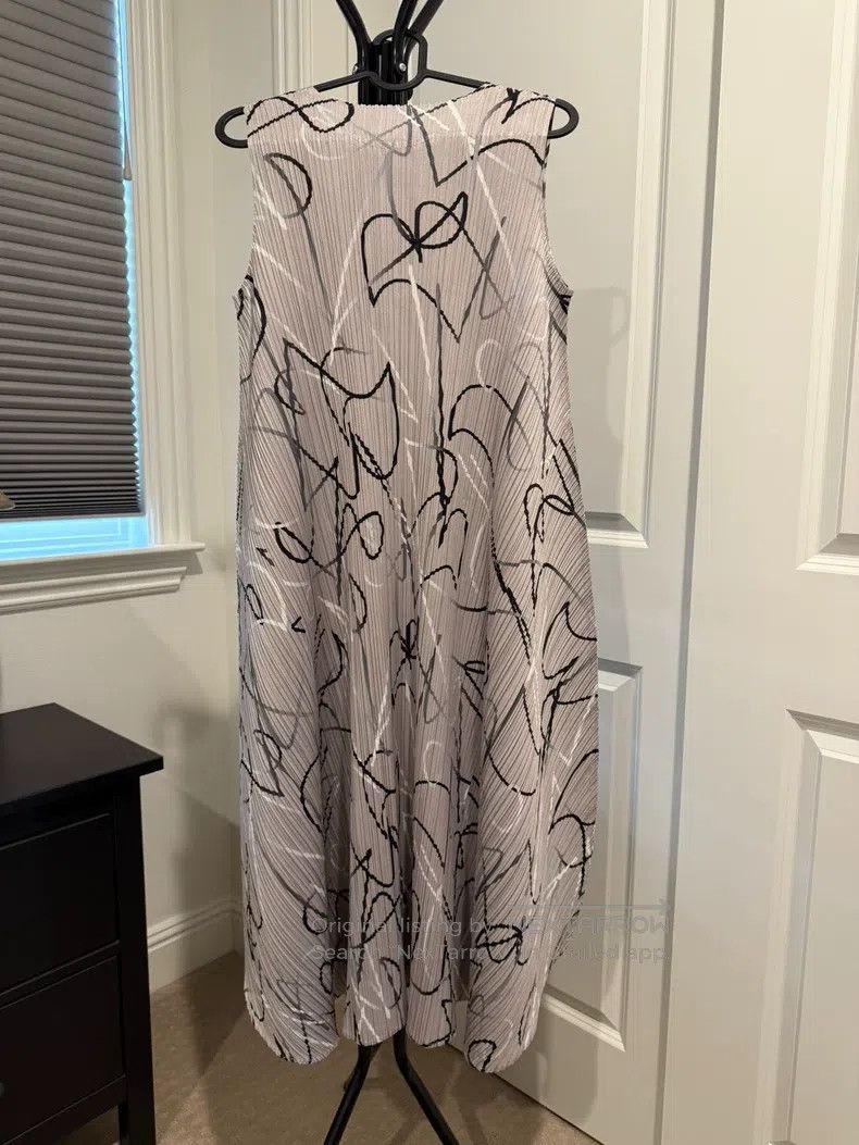 Issey Miyake Issey Miyake Gray Striped Dress Size L / US 10 / IT 46 - 2 Thumbnail