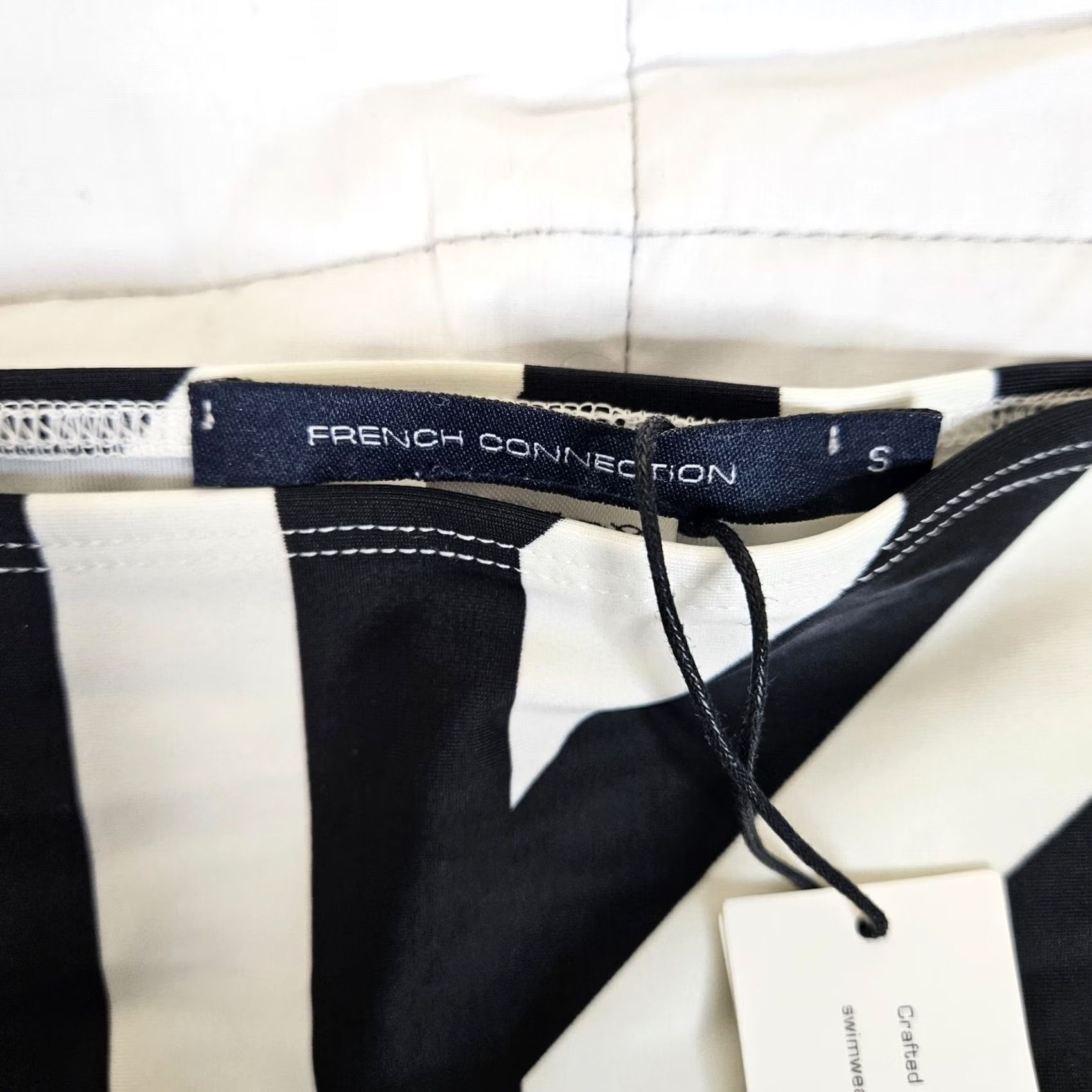 French Connection French Connection Women's Black Summer white stripe High Rise Briefs Size S NEW Bikini Bottoms Nylon Spandex Logo Stripe - Womens - S Size ONE SIZE - 4 Thumbnail