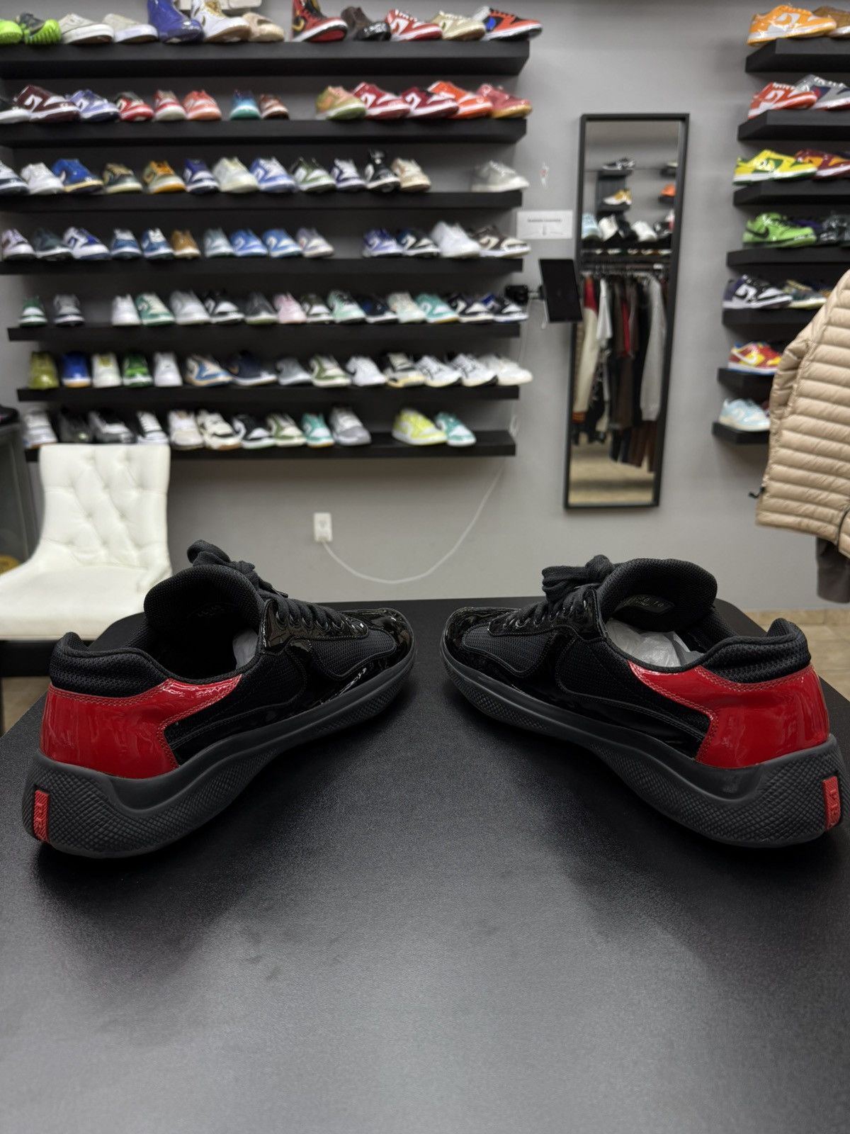 Prada Prada Americas Cup Sneaker Black Red Size 11 US 10 Prada Size US 11 / EU 44 - 15 Thumbnail