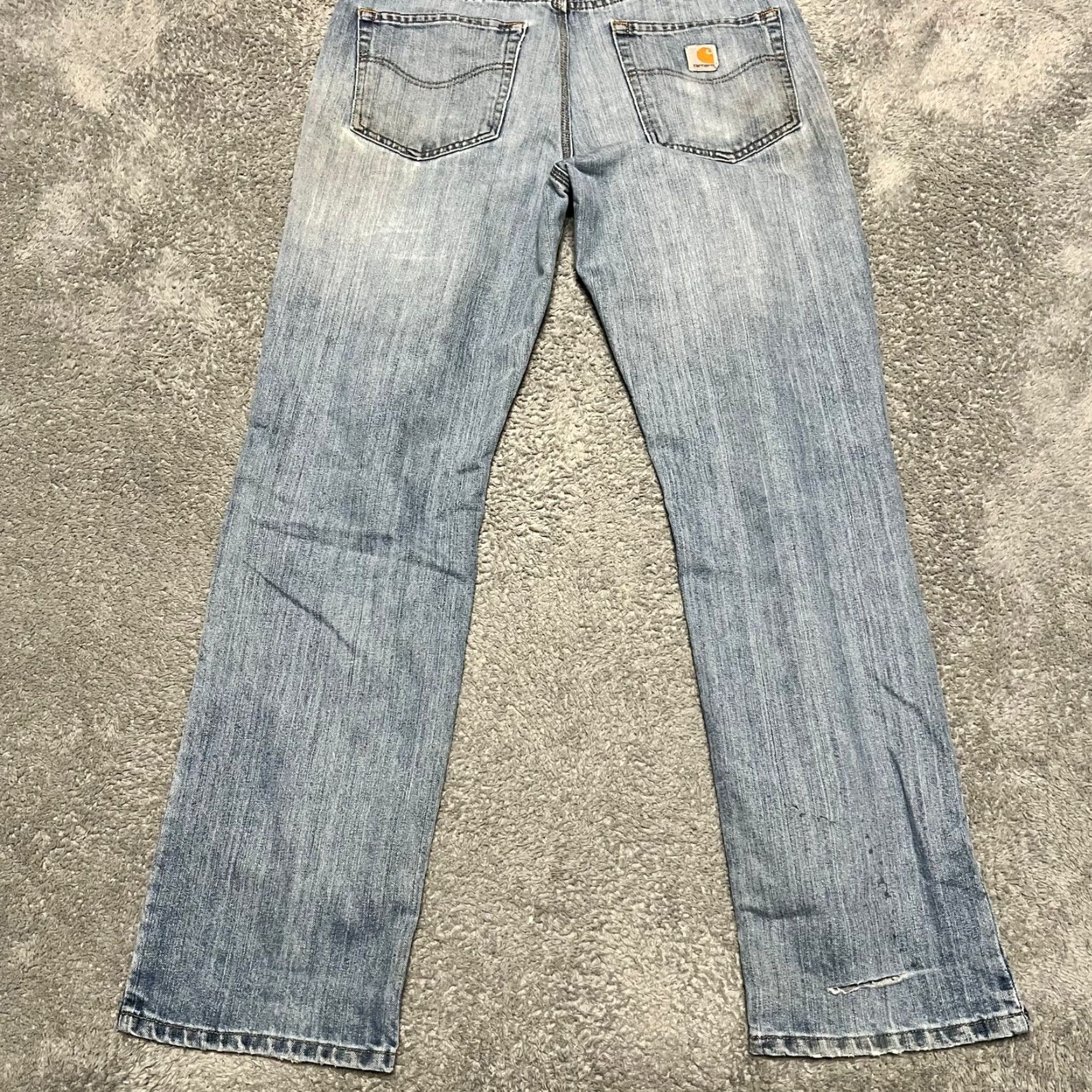 Carhartt Carhartt Jeans Mens 34 x34 Relaxed Straight Distressed Work Blue Pants Mens 34x34 Blue Straight Jeans Carhartt Workwear Jeans Mens Distressed Blues Size US 34 / EU 50 - 2 Thumbnail