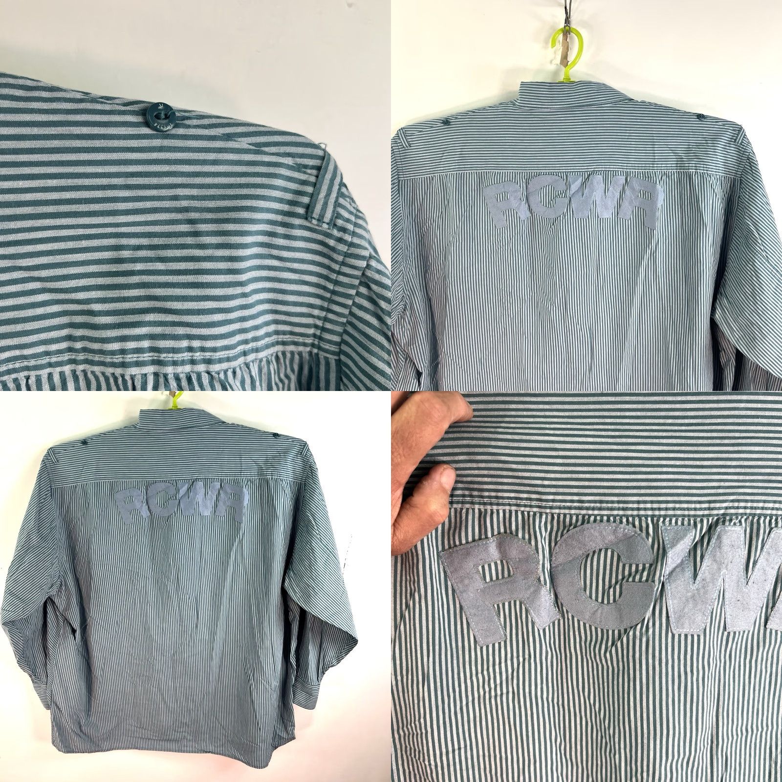 Rocawear VINTAGE Rocawear Men's Shirt Large Green Striped Casual Long Sleeve 6XL Size US XXL / EU 58 / 5 - 8 Thumbnail