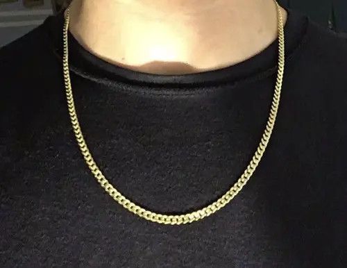 Other Gold Chain Cuban 22in 4mm 925 Italy Size ONE SIZE - 3 Thumbnail